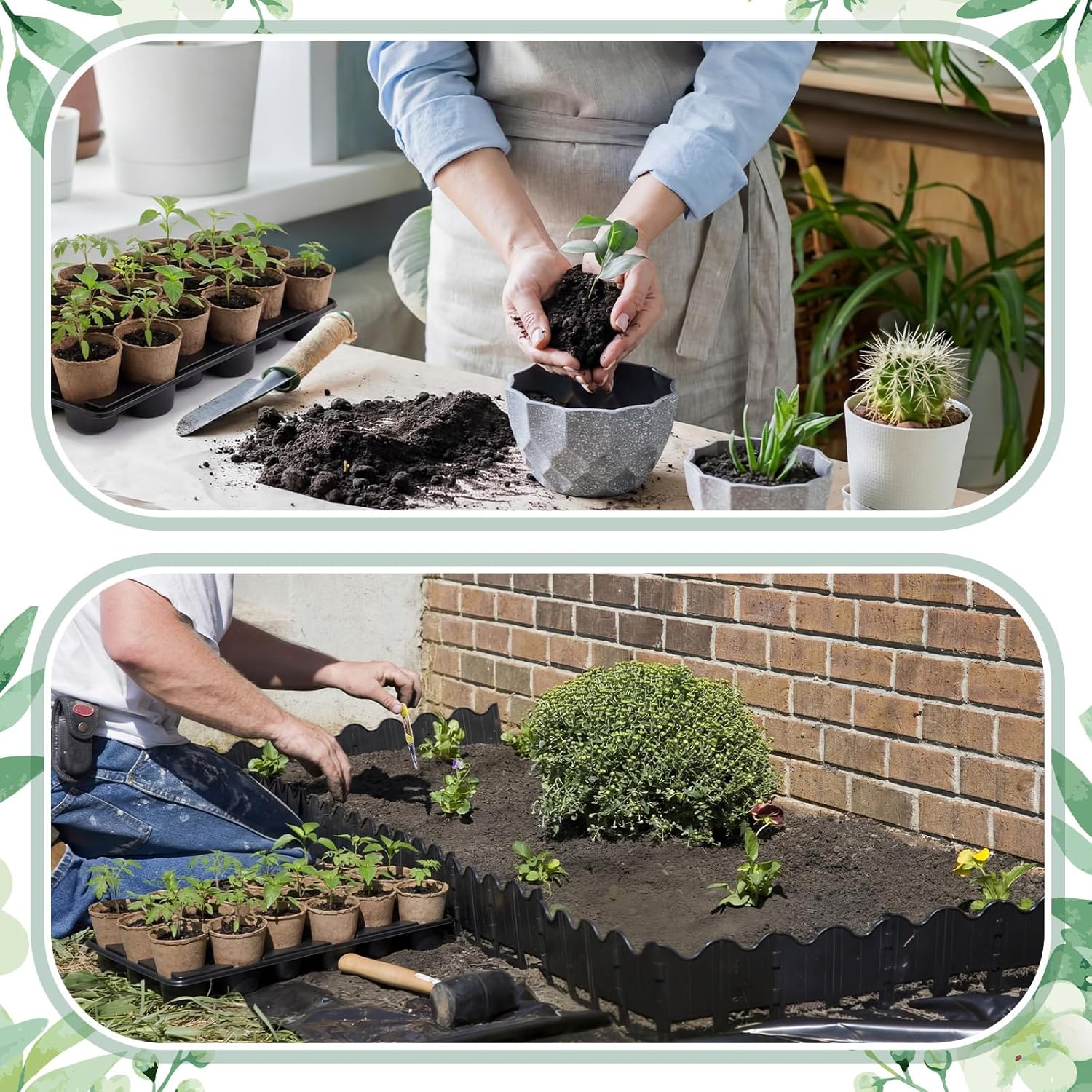 Baderke 15 Pack 18 Cell Plant Trays for Carrying 3.15 Inch Round Nursery Pots Reusable Seed Starting Trays Plant Germination Carrying Holders Suitable for Holding 270 Pcs Peat Pots