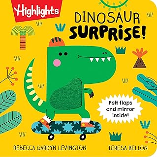 Dinosaur Surprise!: Dino Book with Peekaboo Flaps and Mirror, Pop-Up Dinosaur Board Book for Babies and Toddlers to Laugh, Play and Build Fine Motor ... Surprise! Books with felt flaps and mirror)