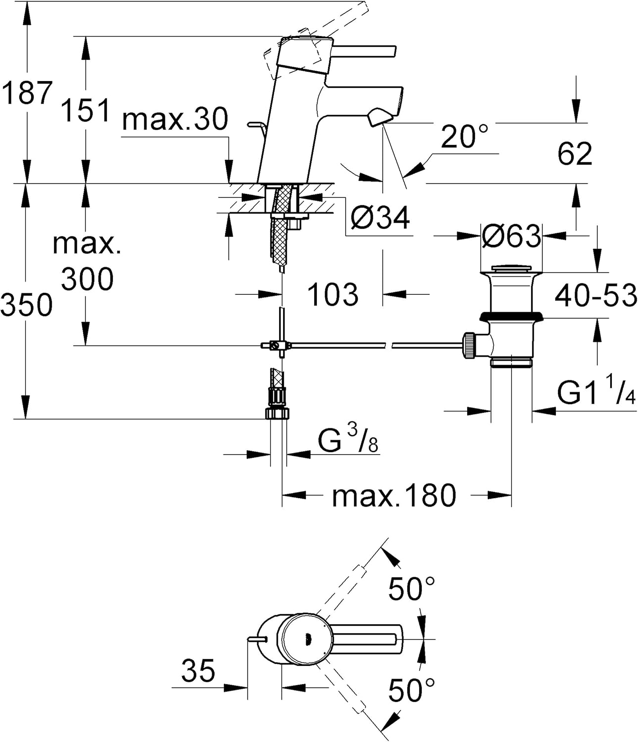 GROHE 3220210L | Concetto Basin Mixer Tap