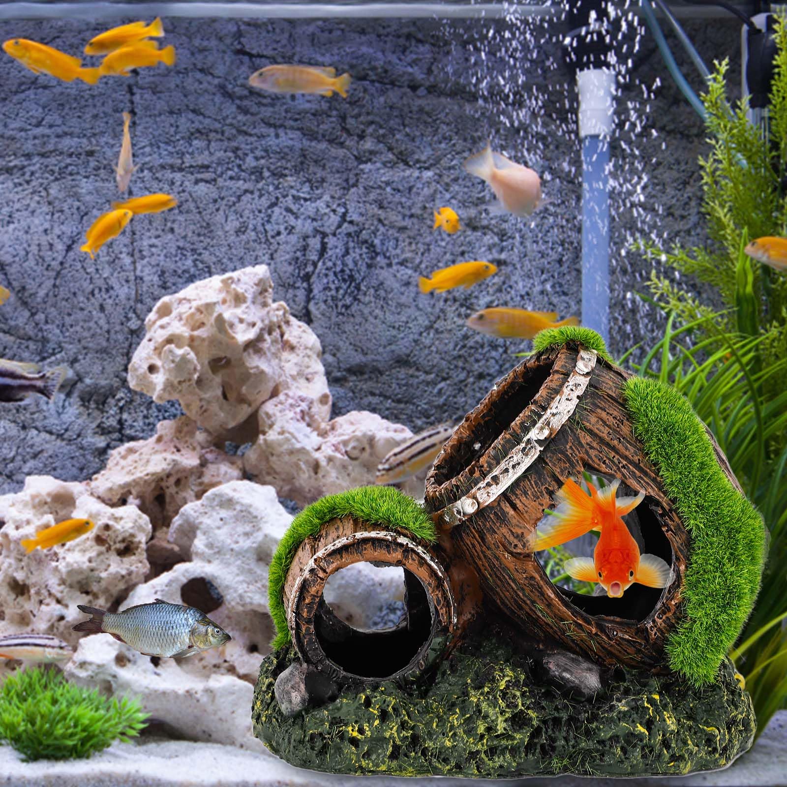 NQEUEPN Fish Tank Broken Barrel Decoration - Image 3