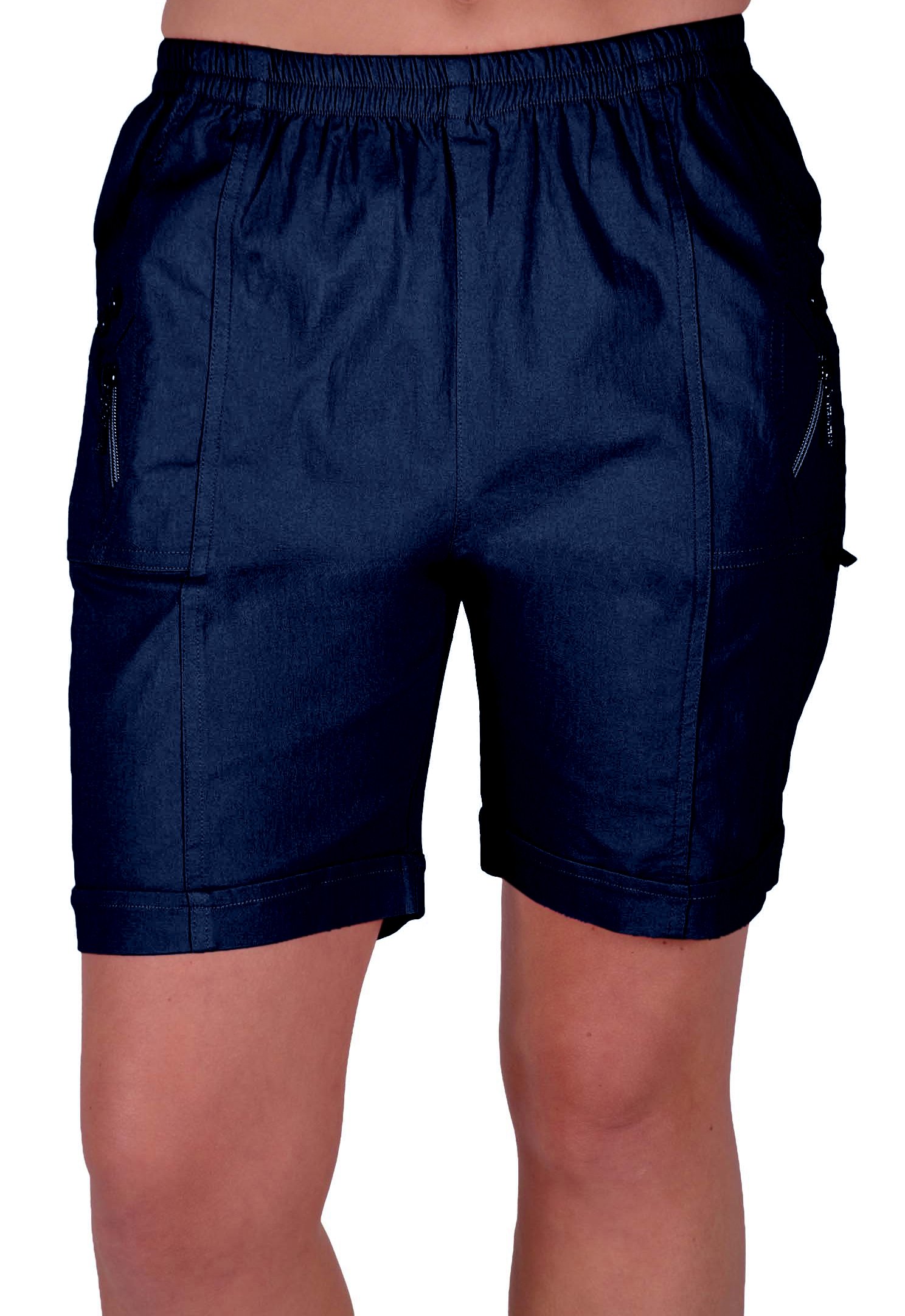 Eye Catch Women's Navy - Relaxed Comfort Elasticized Flexi Stretch Shorts Plus Sizes Size 16