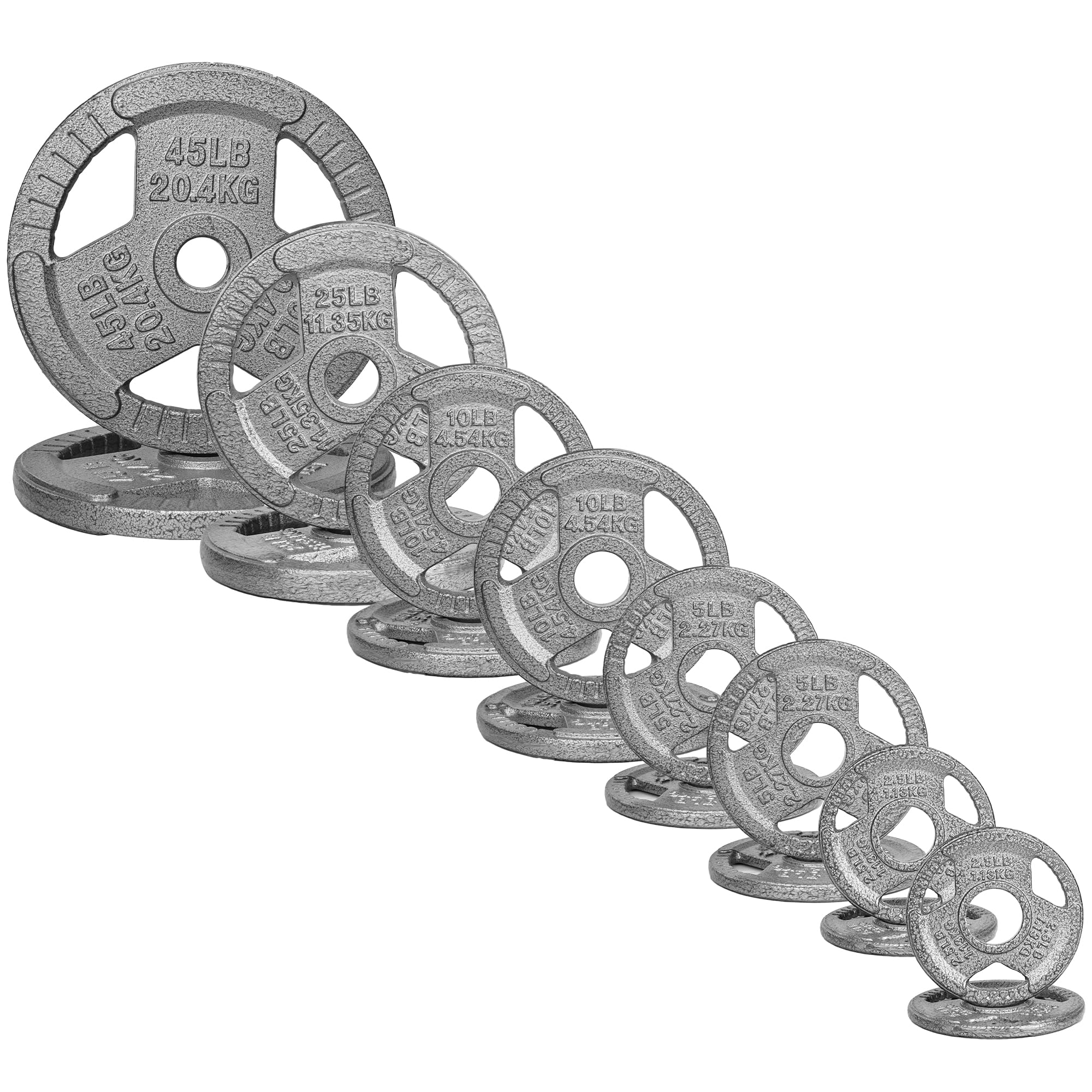 Fitvids 2 Inch Olympic Barbell Weight Plates Set Barbell Weight Set for Home Gym Strength Training Triple-handle Design