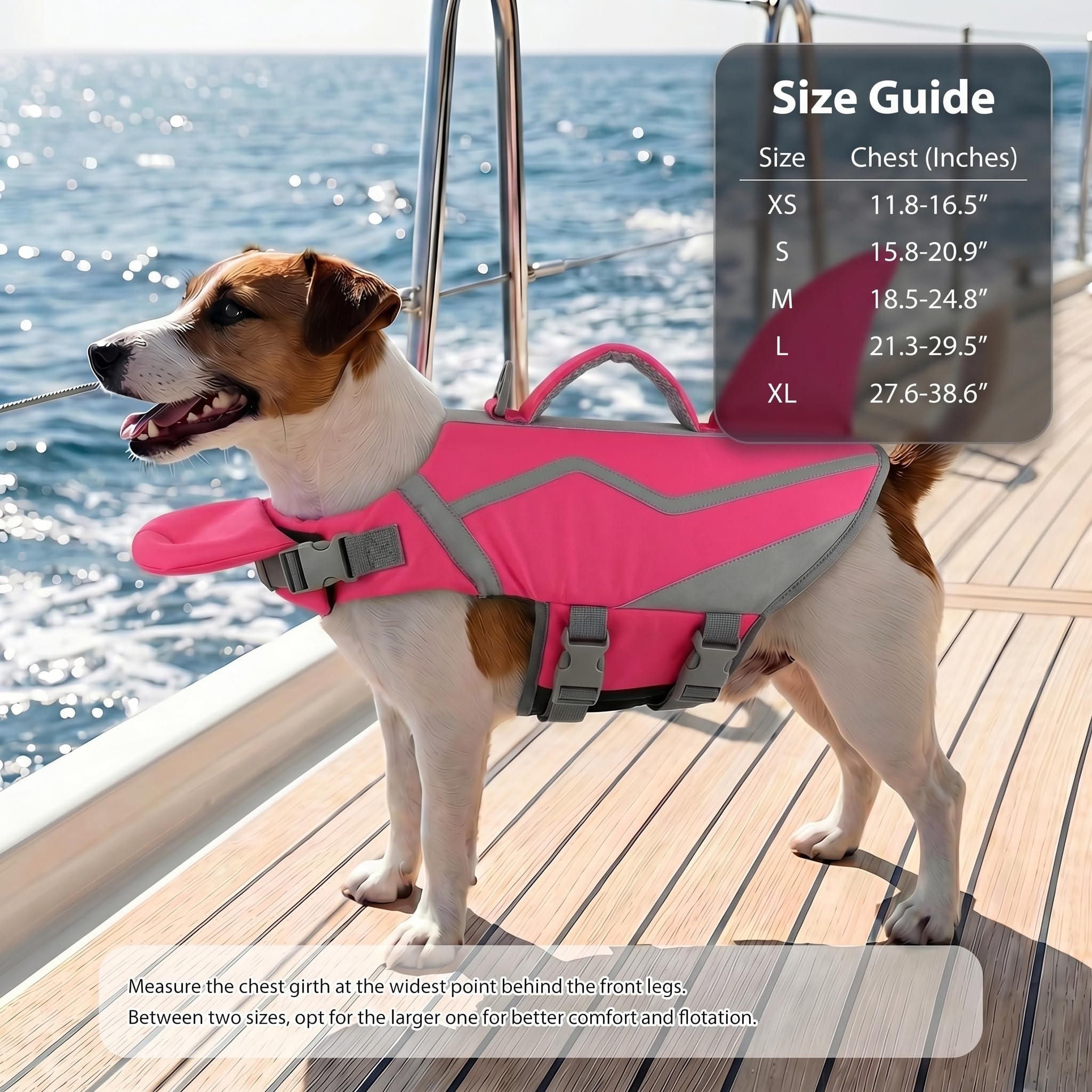 Doglay Gilet de sauvetage pour chien avec tour de cou amovible, flottabilité élevée réglable avec poignée de sauvetage pour la natation et le bateau pour chiens