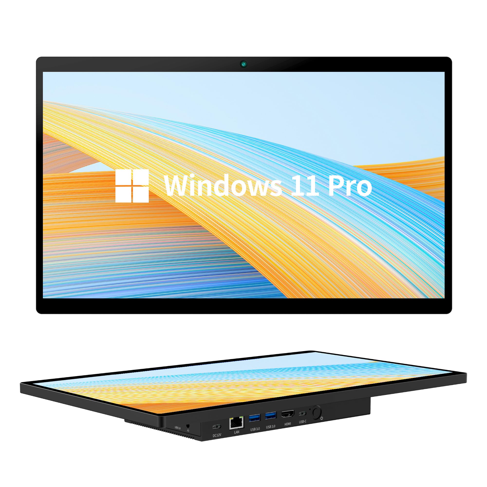Industrial Pannello PC Win11 Pro Industrial Touch PC, 15,6" Schermo Tattile Tablet Panel All-in-One con Fotocamera Integrata 5MP, N5095 8GB RAM 128GB ROM, 1920 * 1080, Tipo C, HDMI, USB3,0