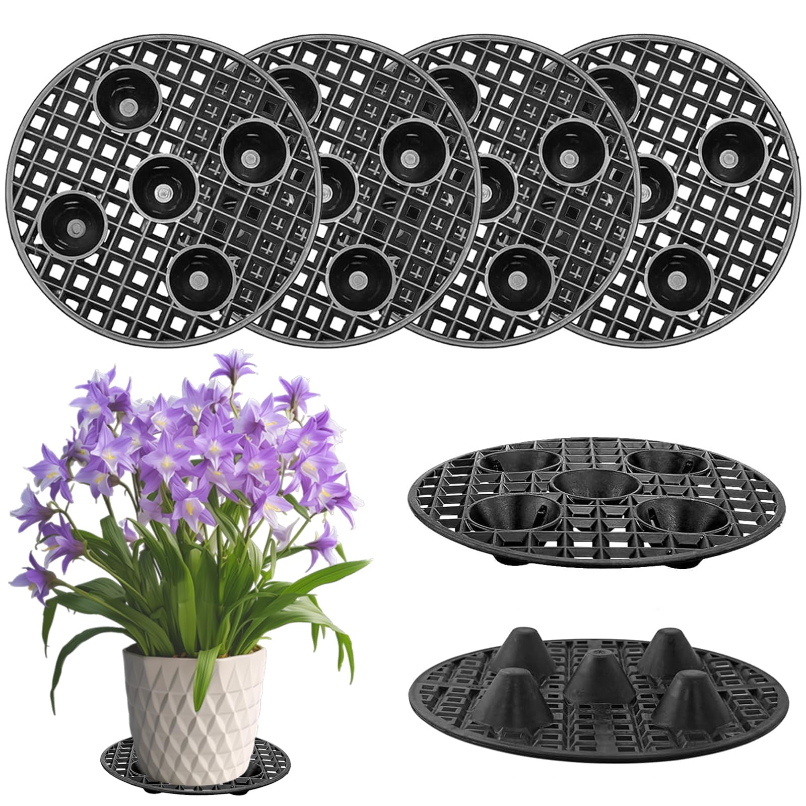 lalago 6 stks. 30 cm Potplantenstandaard, rond bloempot onderzetter rooster van plastic, plantenonderzetter afvoergaas pad, plantenstandaards voor binnen en buiten bonsai schaal tuin plantenbak lalago 6 stks. 30 cm Potplantenstandaard, rond bloempot onderzetter rooster van plastic, plantenonderzetter afvoergaas pad, plantenstandaards voor binnen en buiten bonsai schaal tuin plantenbak