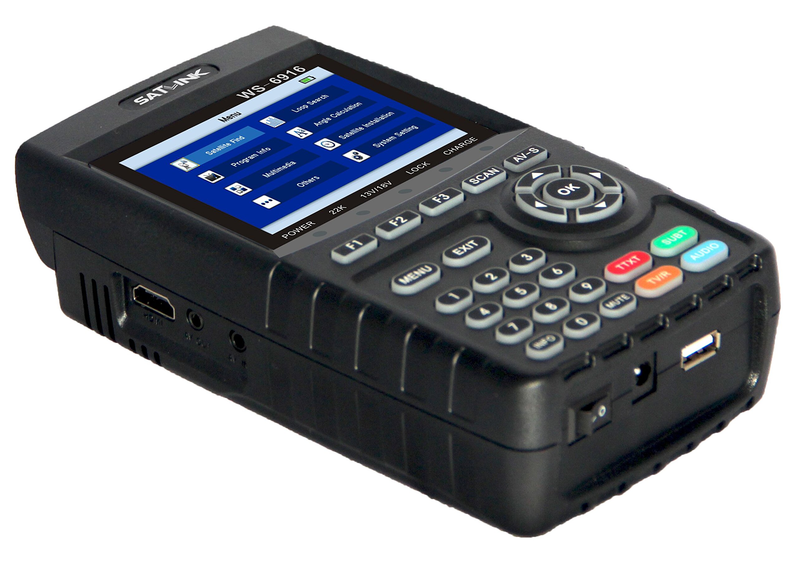 Satfinder Puntero Satellite DVB-S/S2 Satélite Señal Detector Medidor, TFT 3.5'' LCD Monitor Localizador Satélite Digital MPEG-2/MPEG-4 (WS-6916)