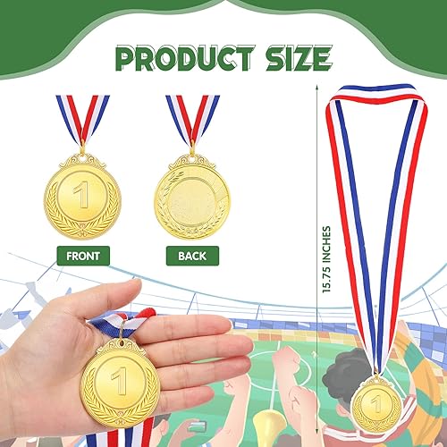 Miniatura 2 de Yinkin Medallas de oro para niños, medallas para niños, medallas ganadoras con cinta, medallas de primer lugar para competiciones deportivas,