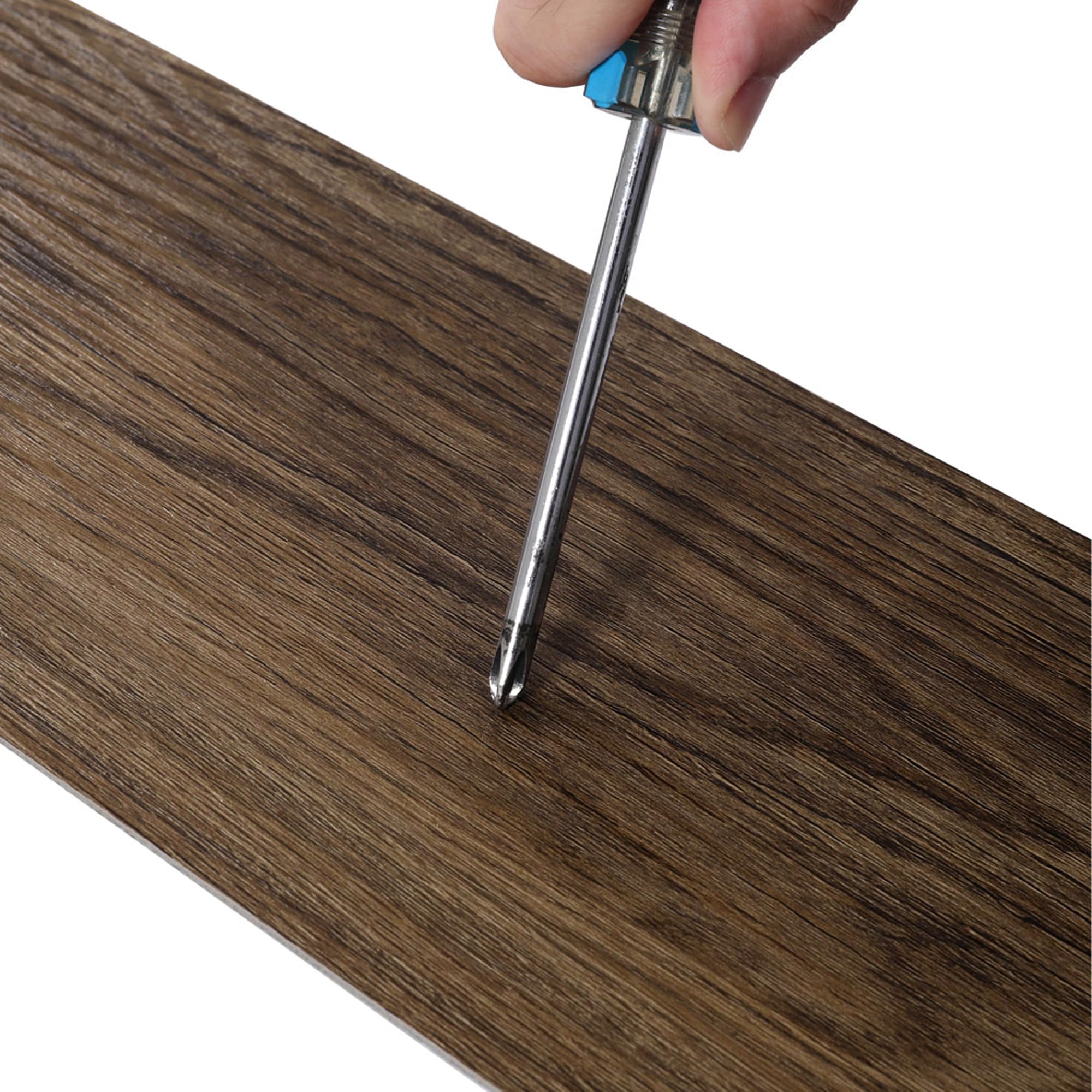 INMOZATA Revestimiento de suelo de PVC autoadhesivo, 36 baldosas/91,5 x 15,2 cm, 5,01 m², suelo de vinilo autoadhesivo, grosor 2 mm, impermeable, para cocina, baño, casa, suelo de roble ahumado