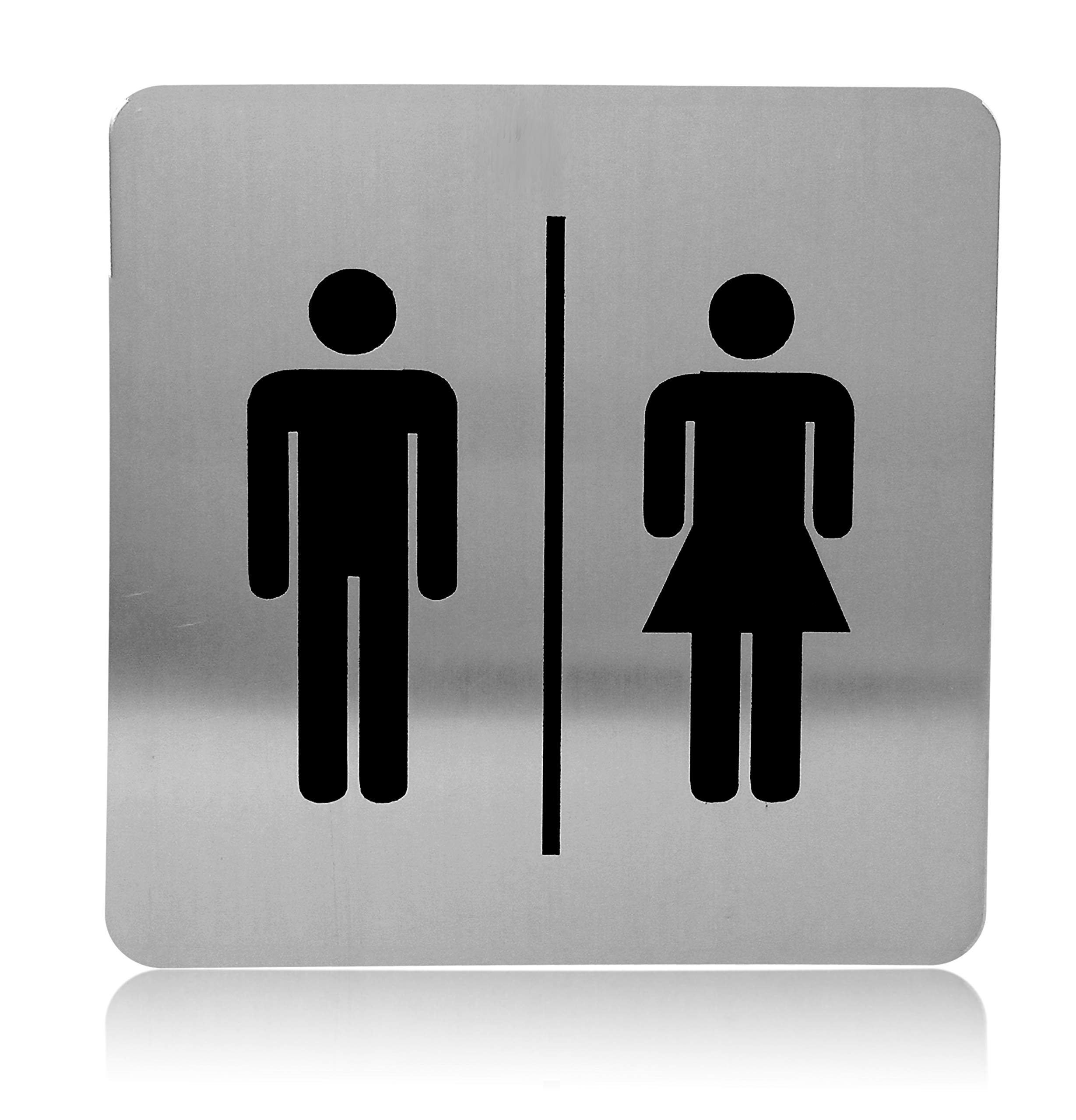 DLCCREATION Men & Female Stainless Steel Door Signboard with Strong Sticky Back - Size : 100mm X 100mm (4" X 4") (B073ZH4TRV) Amazon Price History, Amazon Price Tracker
