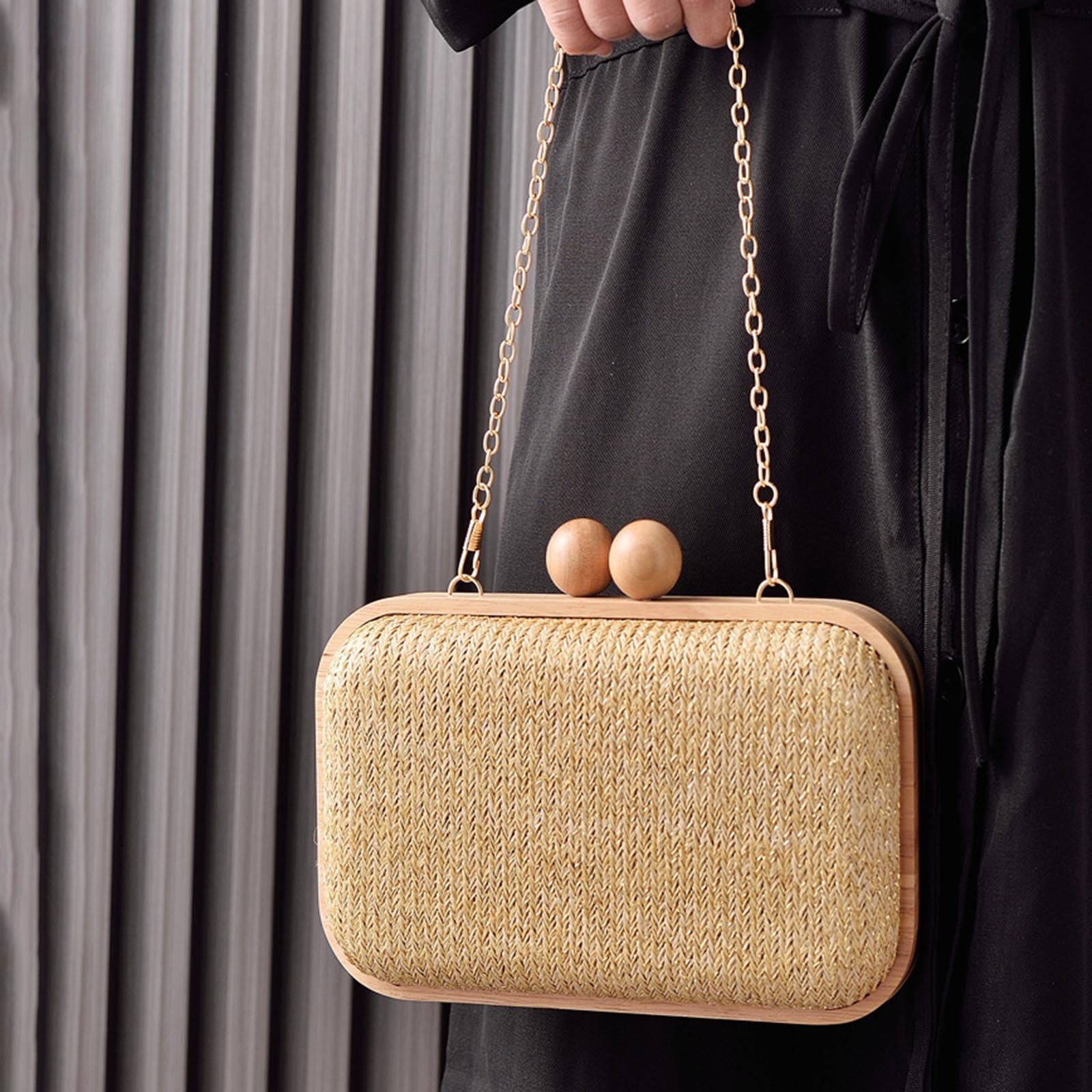 Pochette in paglia per donne e ragazze, pochette da sera, borsa a tracolla in paglia, estate, spiaggia, estati