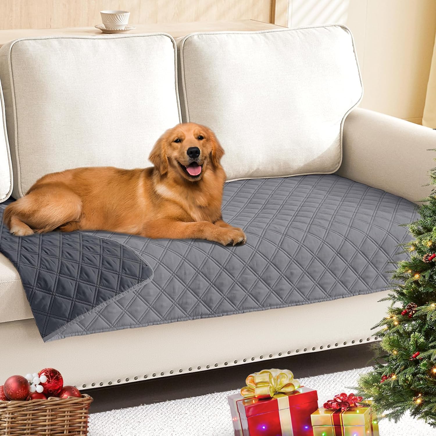 Smiry Waterproof Dog Bed Cover Pet Blanket, Soft Washable...
