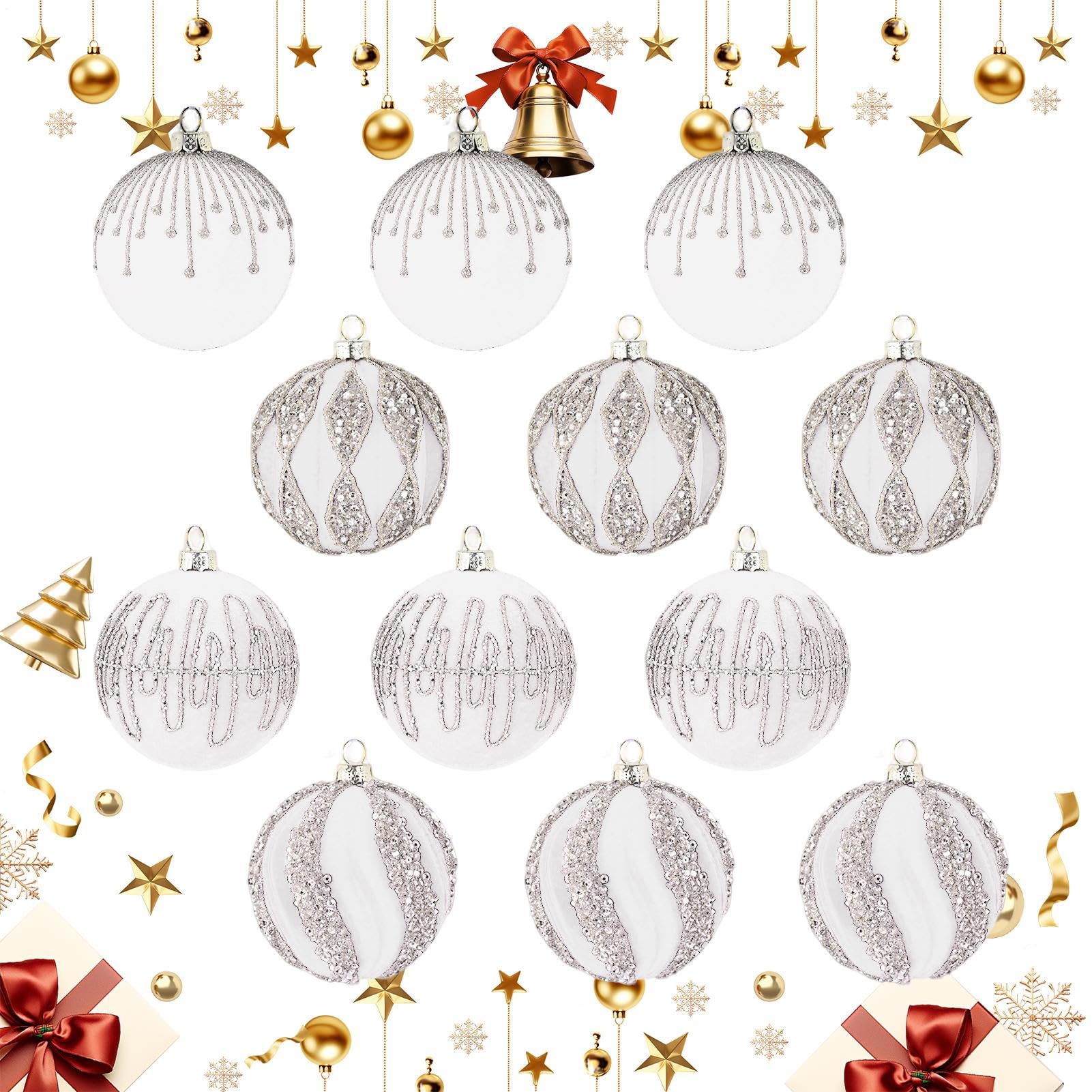 Boules de Noël résistantes avec revêtement enneigé pour ornements de table