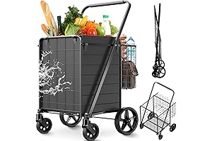 EZ-Shop Jumbo Upgraded 340 lbs Capacity Shopping Cart for Seniors