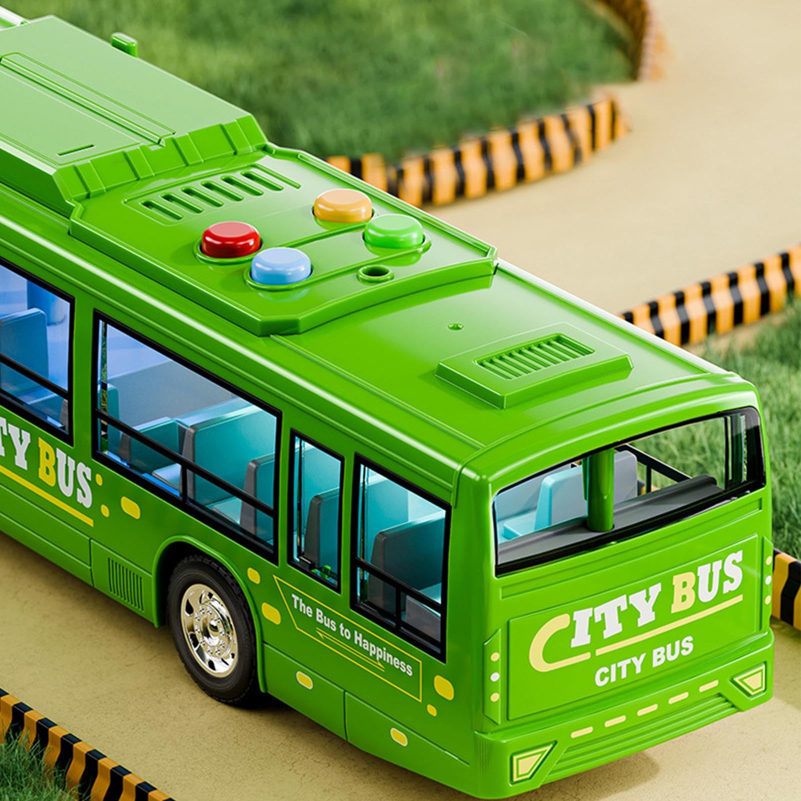 Mbiyhgta City Bus Toy, Large Bus Toy, Educational City Stagecoach Buses - Image 3