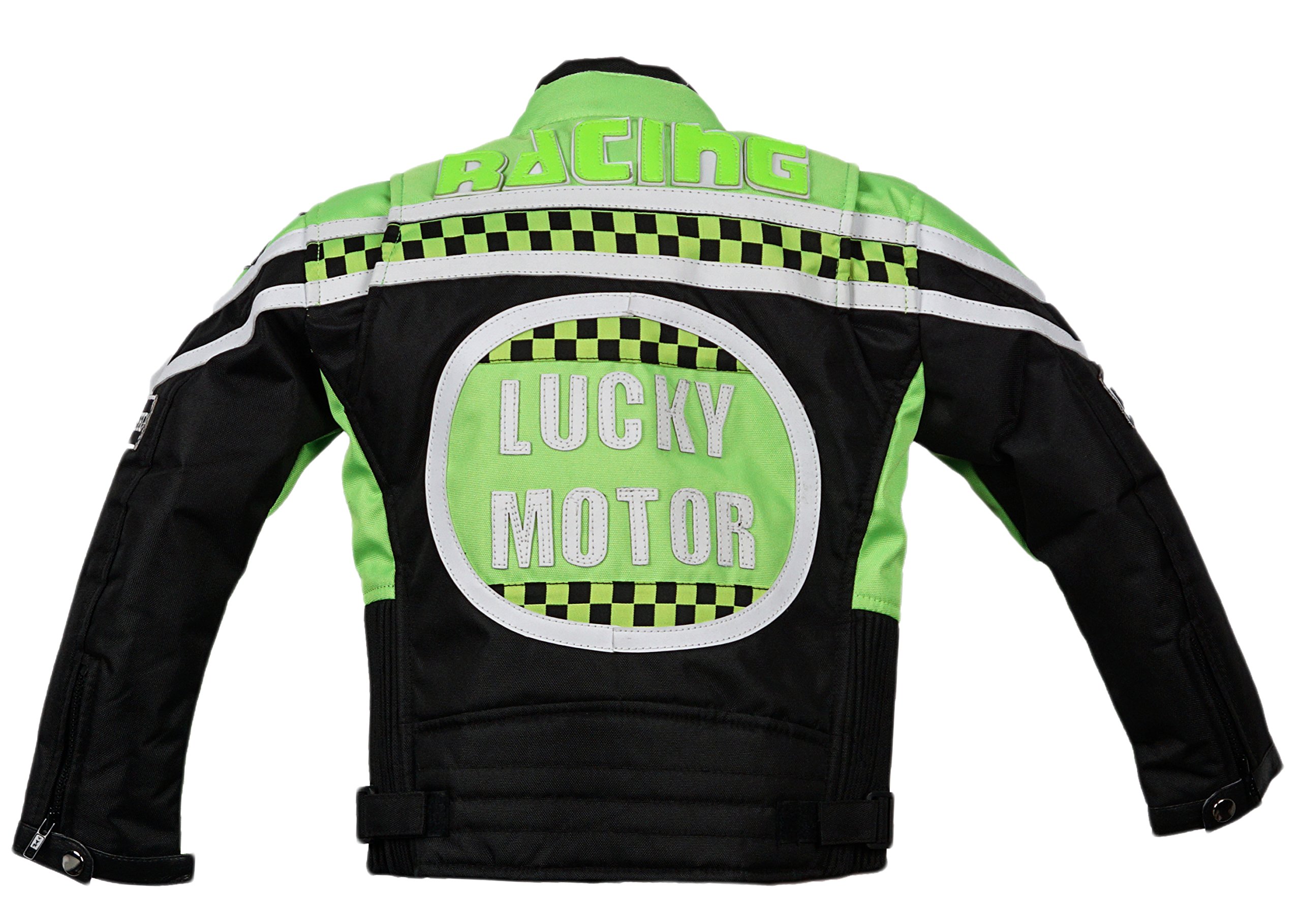MDM Dziecięca kurtka motocyklowa, kurtka motocyklowa, kurtka wyścigowa, zielona,