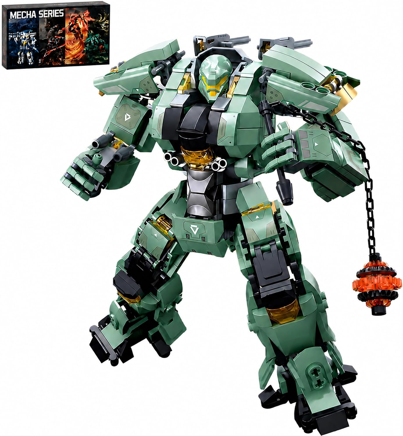 Green Heavy Mech Robot Building Block Set for Mecha Fans 542 Pcs