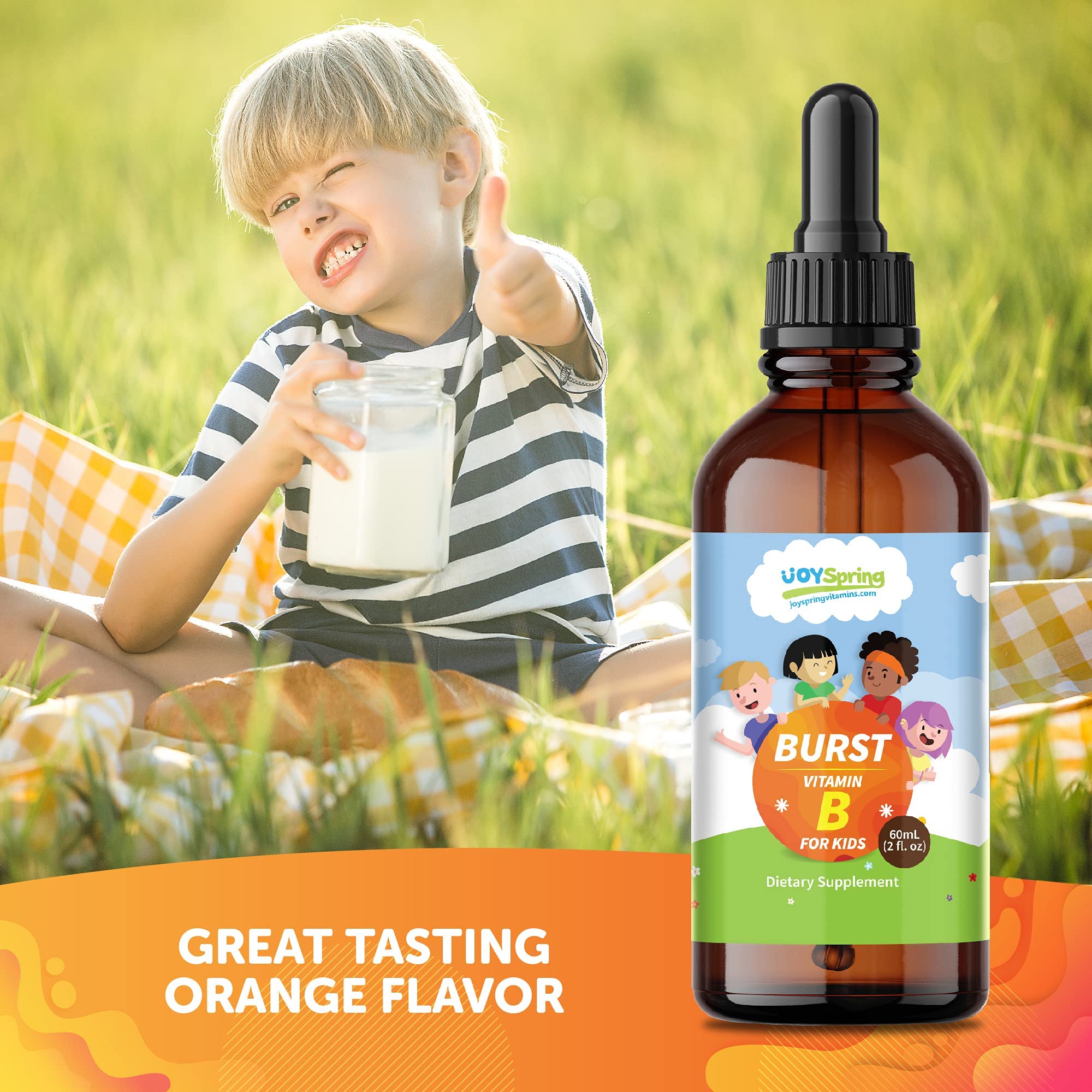 Burst B Complex for Kids Organic Vitamin B Complex Liquid Kids B