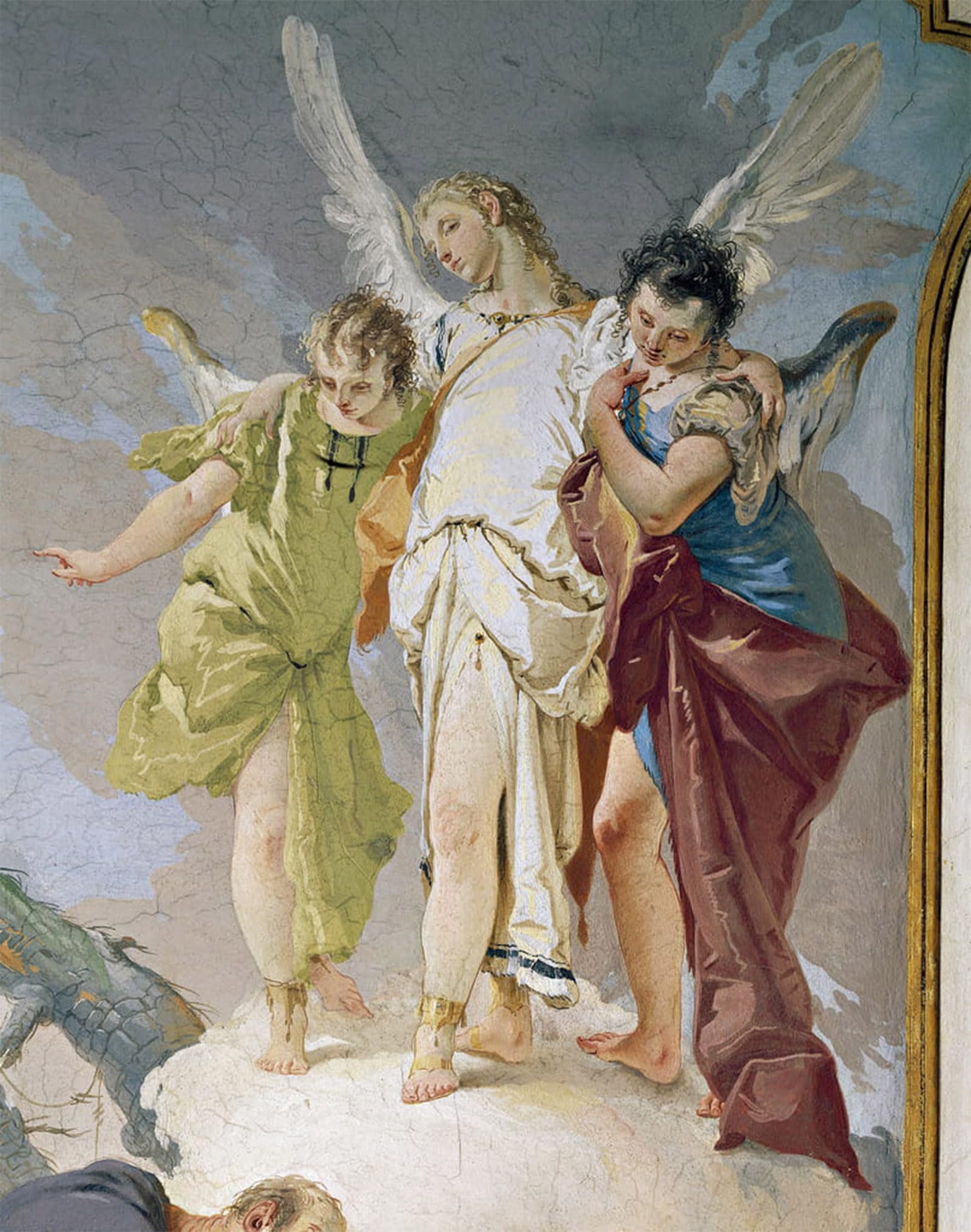 ARTXLXXBN Famous Prints Artwork Pictures Poster Painting Art Abraham and Angels by Battista Tiepolo Artwork Landscape Pictures for Home Decor 60x90cm