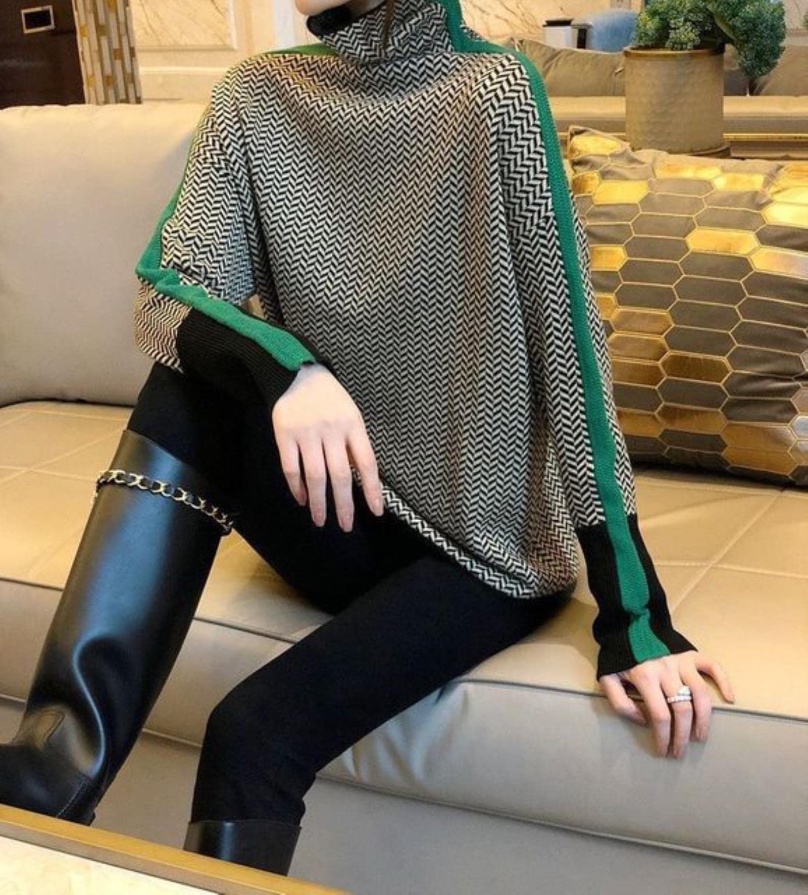 Diann Women's 1 Pullover European High - Grade Quality Fashion Slim Knit Autumn Winter Sweater-,Xxl