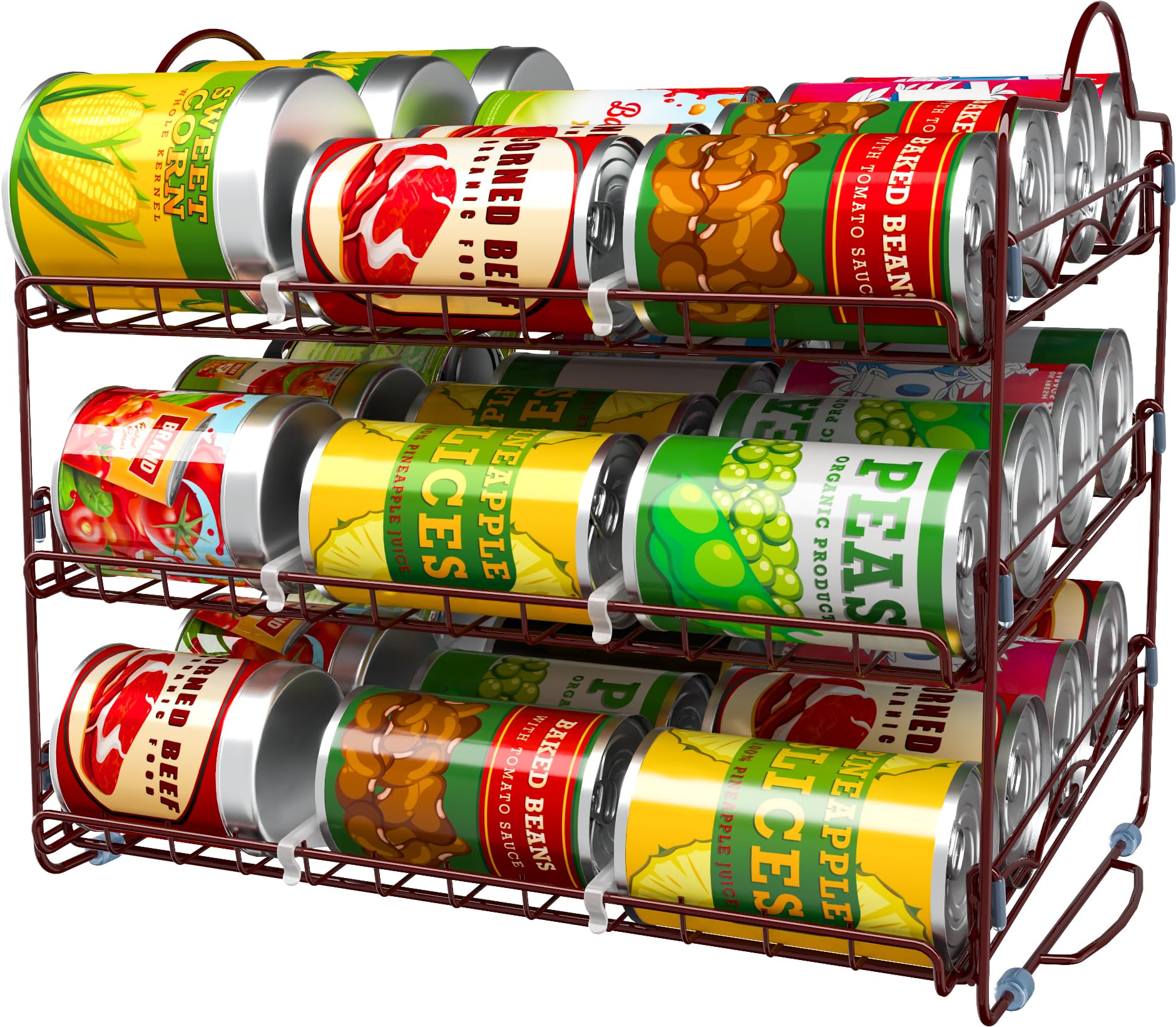utopia kitchen can organizer for pantry, storage rack organizer, stackable can organizer, can pantry organizers and storage for cans, holds up to 36 cans for kitchen, cabinet, or pantry (bronze)