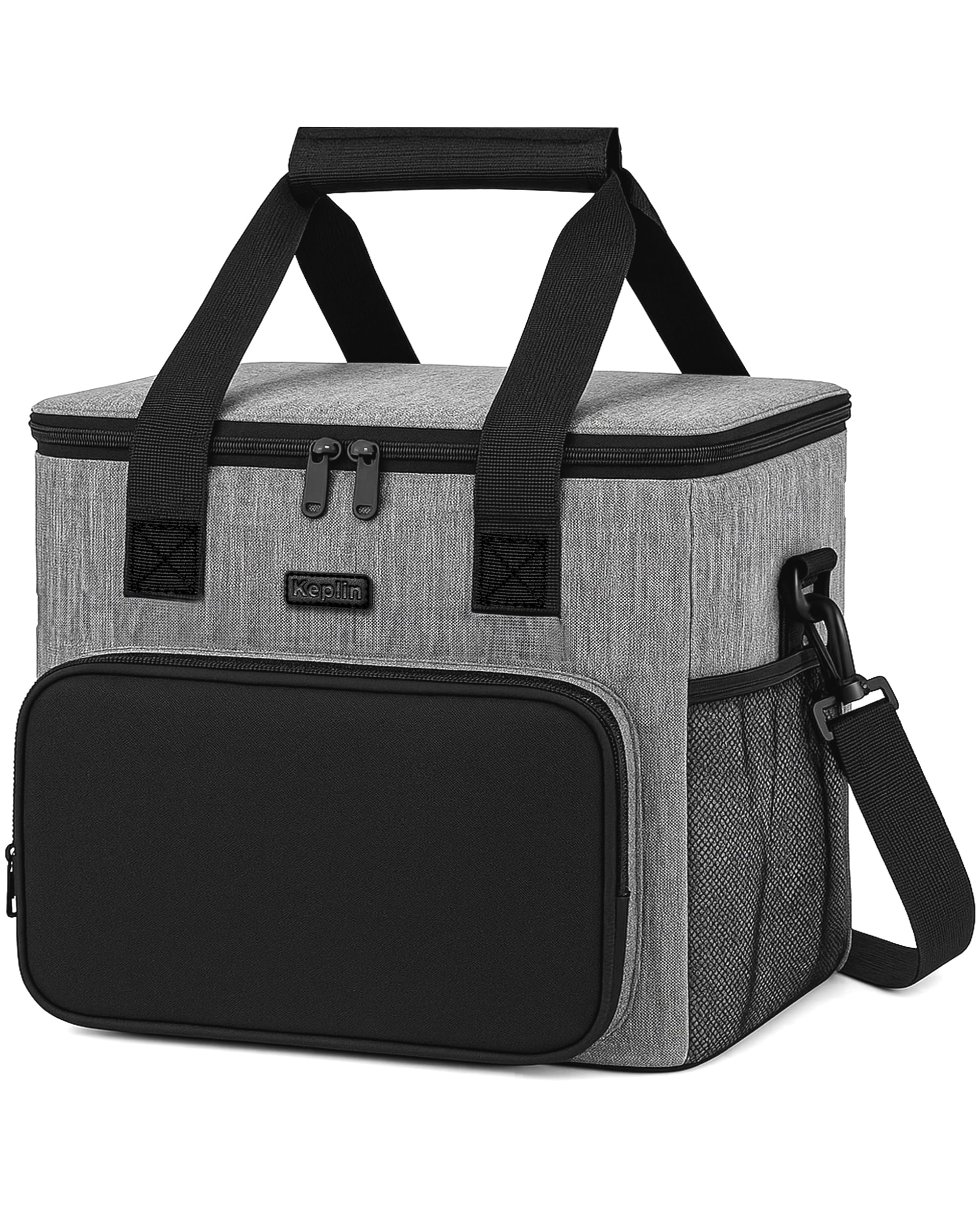 Keplin 27L Insulated Cooler Bag 35X28X28CmWaterproof Leak Resistant With Shoulder StrapSide & Front PocketsGrey from B&Q