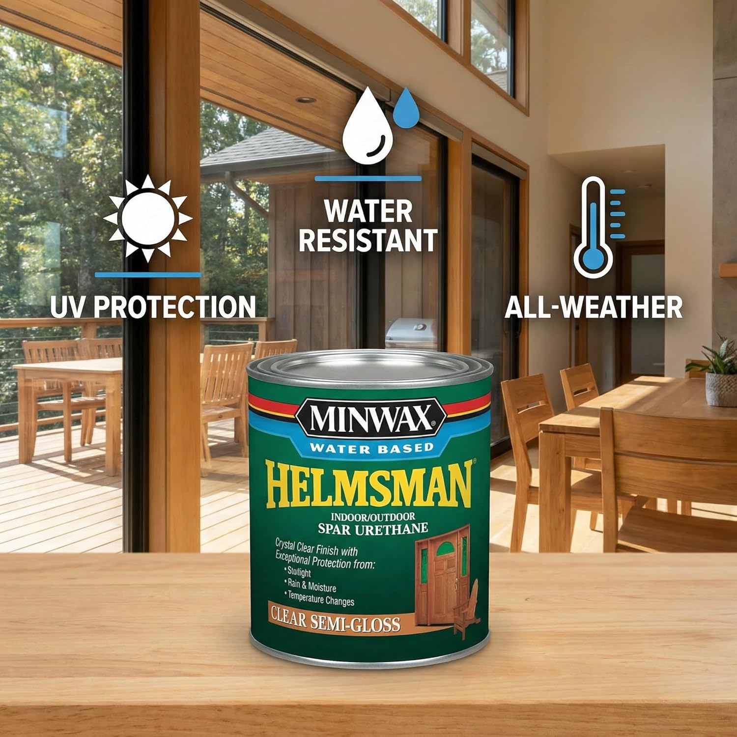 3xMinwax Helmsman Semi-Gloss Clear Water-Based Spar Urethane 1 qt