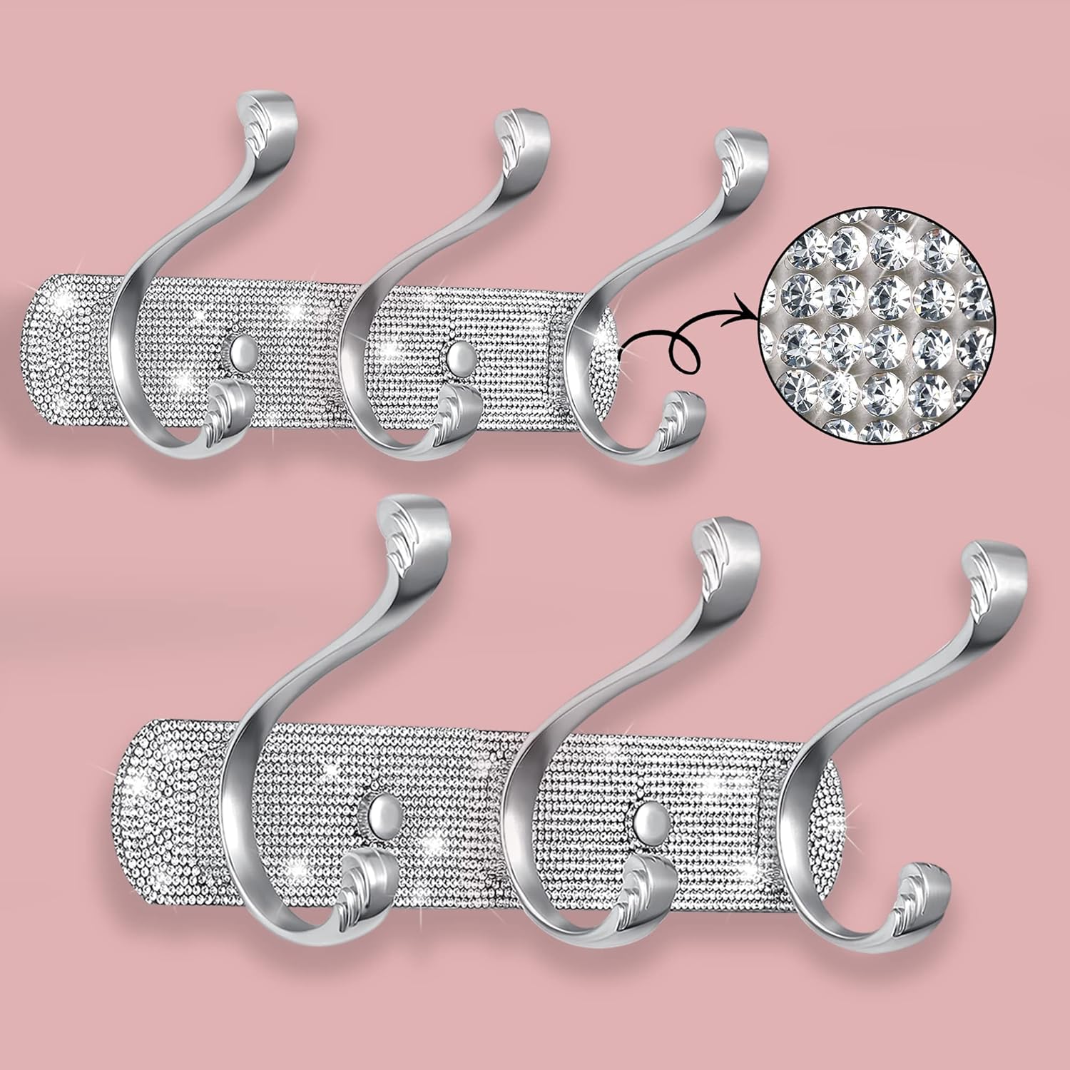 Amazon.com: BlackFish 2Pcs Coat Rack Wall Mount,Shiny Silver ...