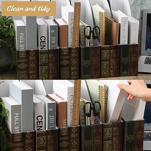 Miniatura 4 de Organizador de 6 revistas de archivos de 3 x 11 x 12 pulgadas, caja decorativa para revistas, fácil de montar, libros clásicos, revistas, archivador