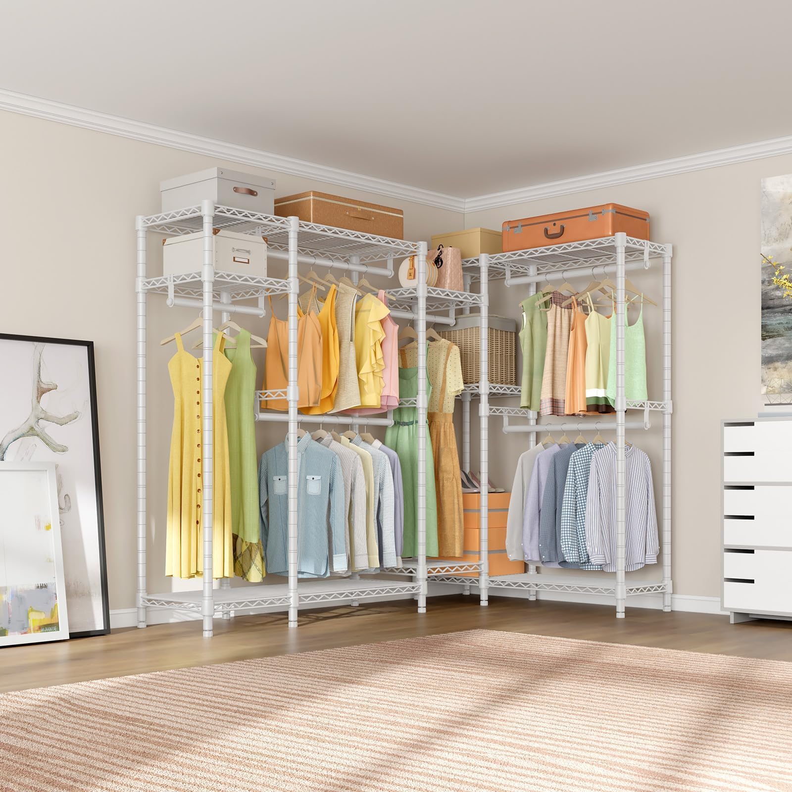 Snapklik.com : VIPEK L22 Corner Clothes Rack, L Shaped Heavy Duty ...