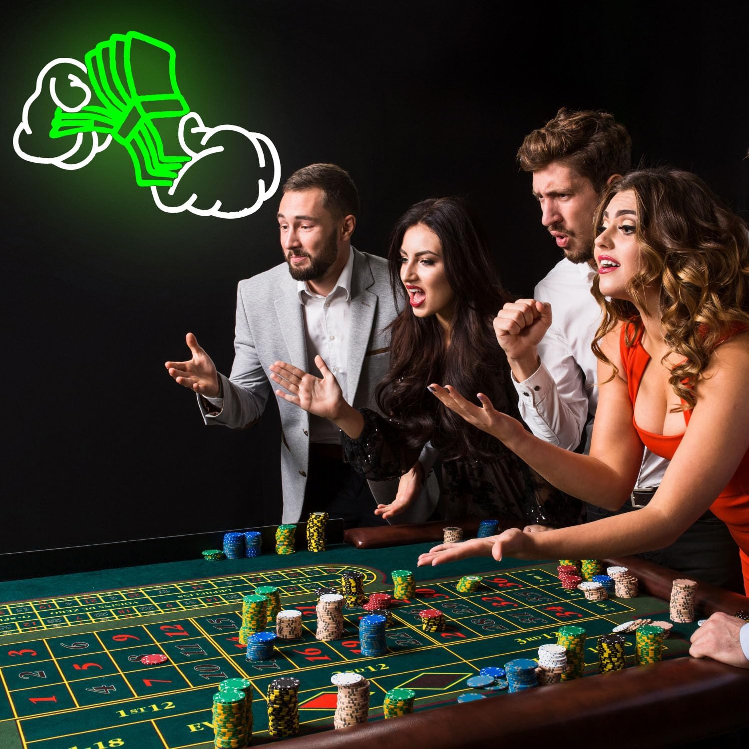 Money Neon Sign Dollar Neon Sign Dimmable Wall Decor for Casino Game Room Man Cave Bedroom Party Decoration 17.2 * 11.2 Inch - Image 5