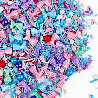 Mermaid Sprinkles, Edible Ocean Sprinkles for Cake Decorating