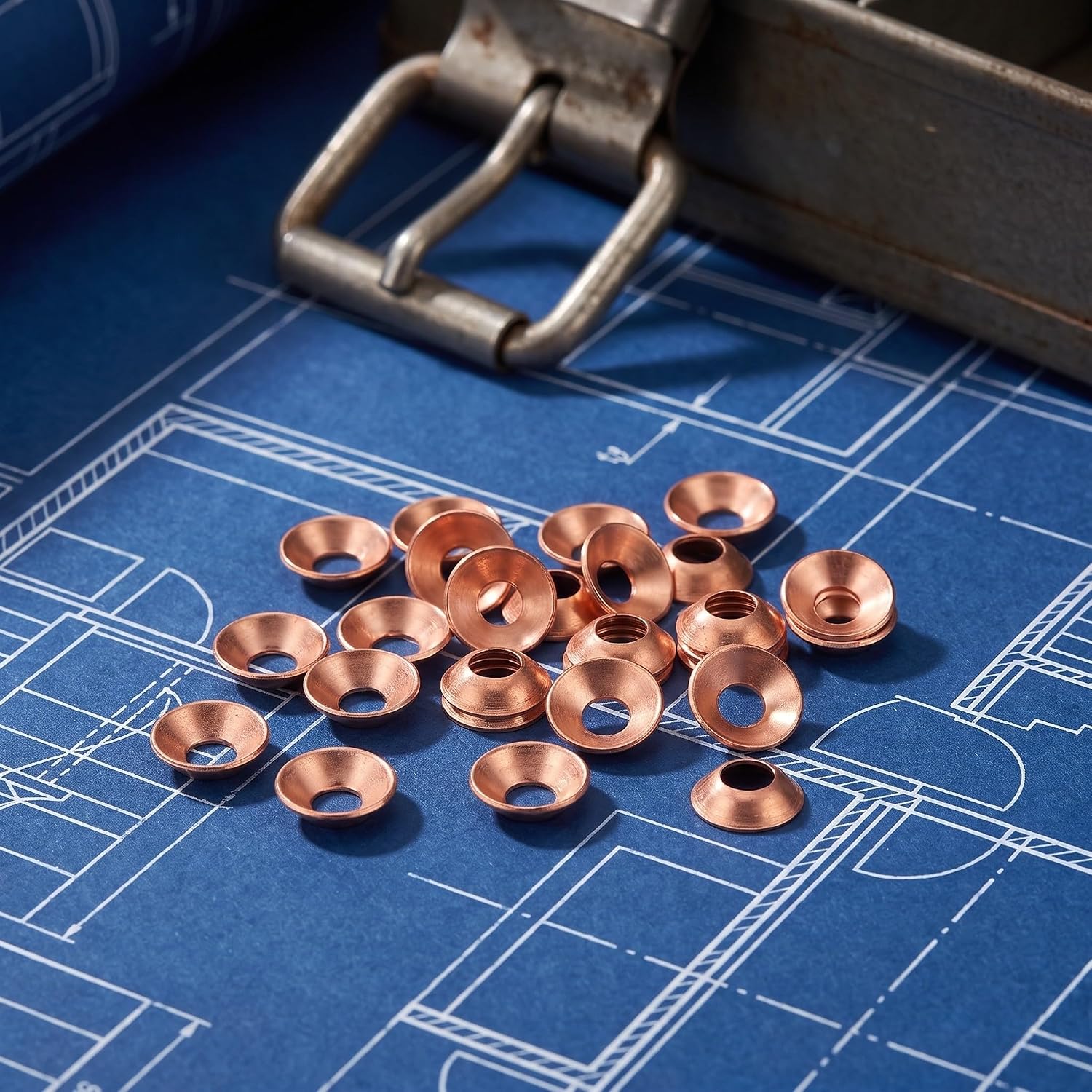 TEHAUX 50pcs Copper Tube Gasket Ring 1/2" Air Conditioning Flare Nut