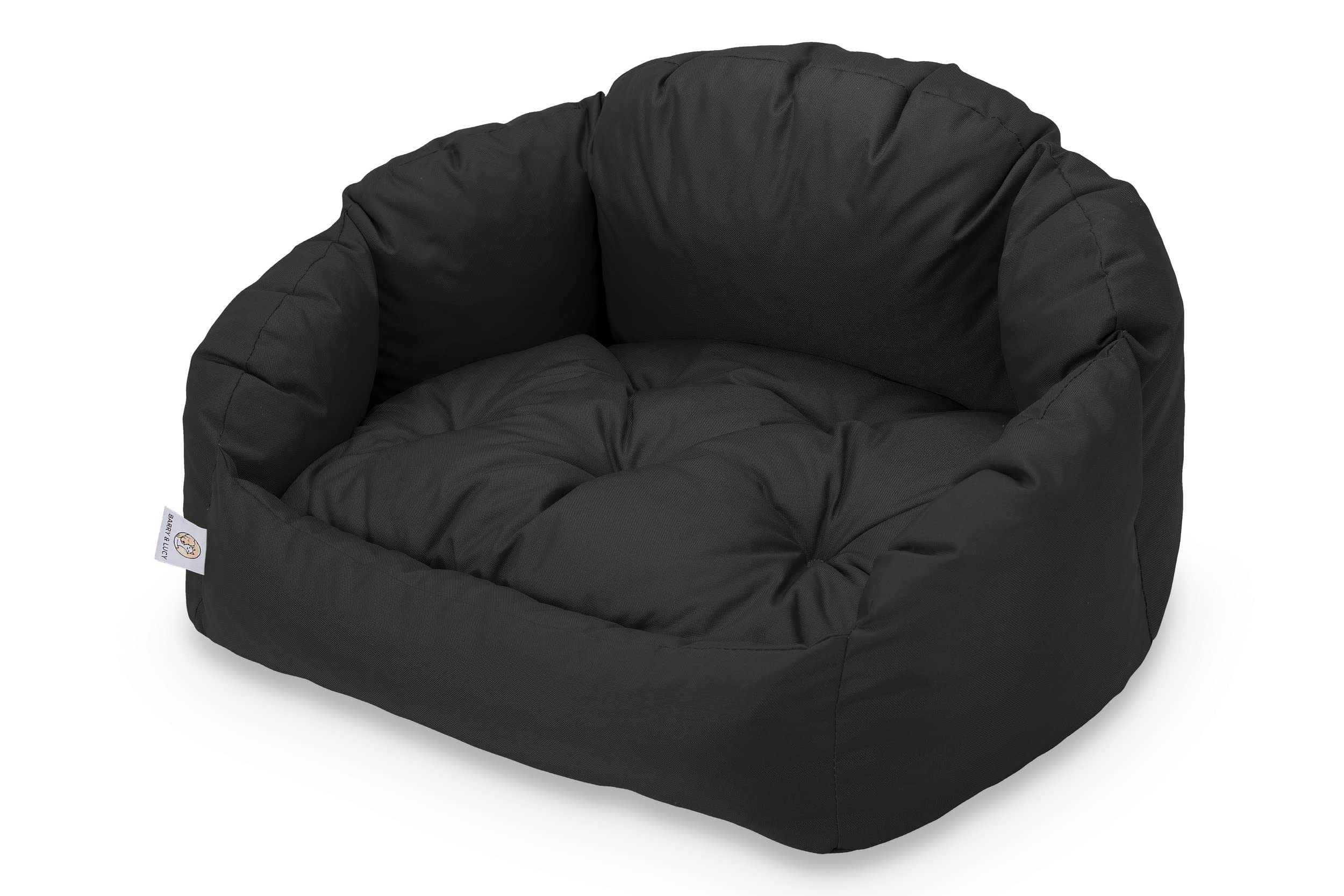 BARRY & LUCY Sofá para Perros 3 En 1 Cama para Perros Silla Impermeable para Perros Cojín Acolchado para Perros (L, Negro)