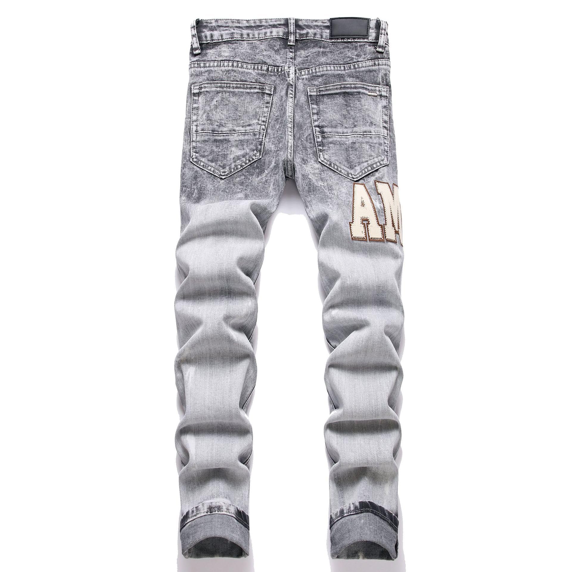 Vaqueros Hombre Slim Fit Rasgados - Pantalones Vaqueros Elásticos Ajustados, Moda Streetwear Y2K Casual, Diseño Moderno y Versátil para Cualquier Ocasión