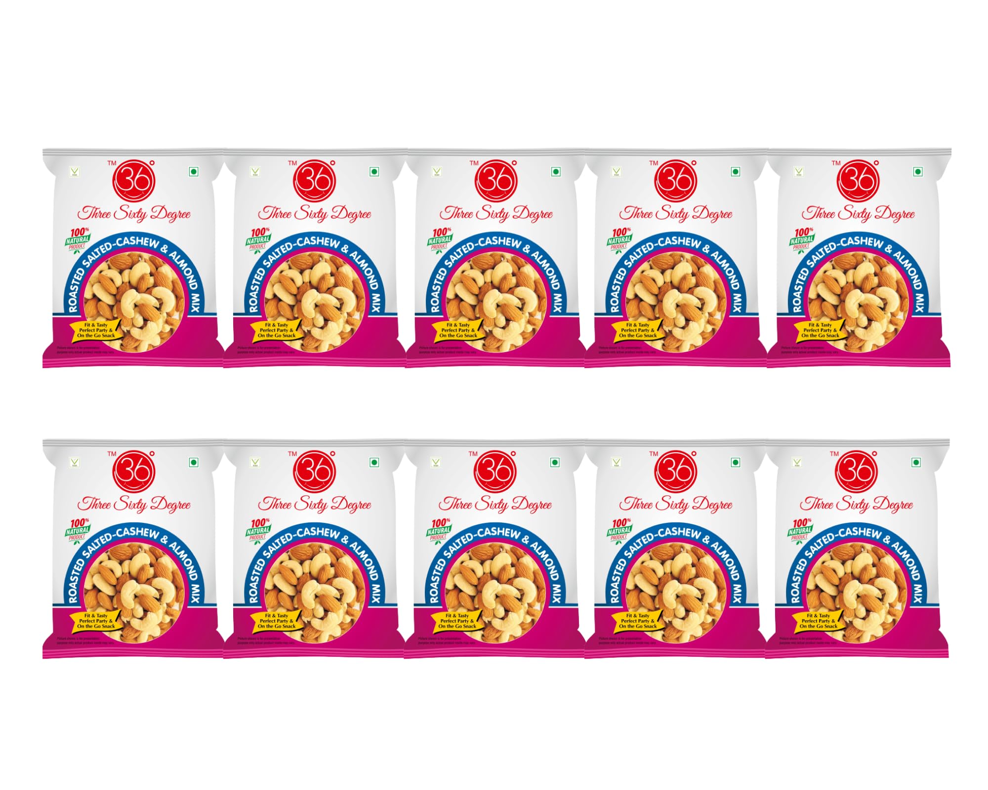 360 Cashews & Almonds On the Go Roasted Salted Pouches | Crunchy Kaju & Badam Dry Fruit | Zero Oil Added | Oven Roasted | Tasty & Nutritious | 10 Packs x 30 Grams = 300 Grams-image-41