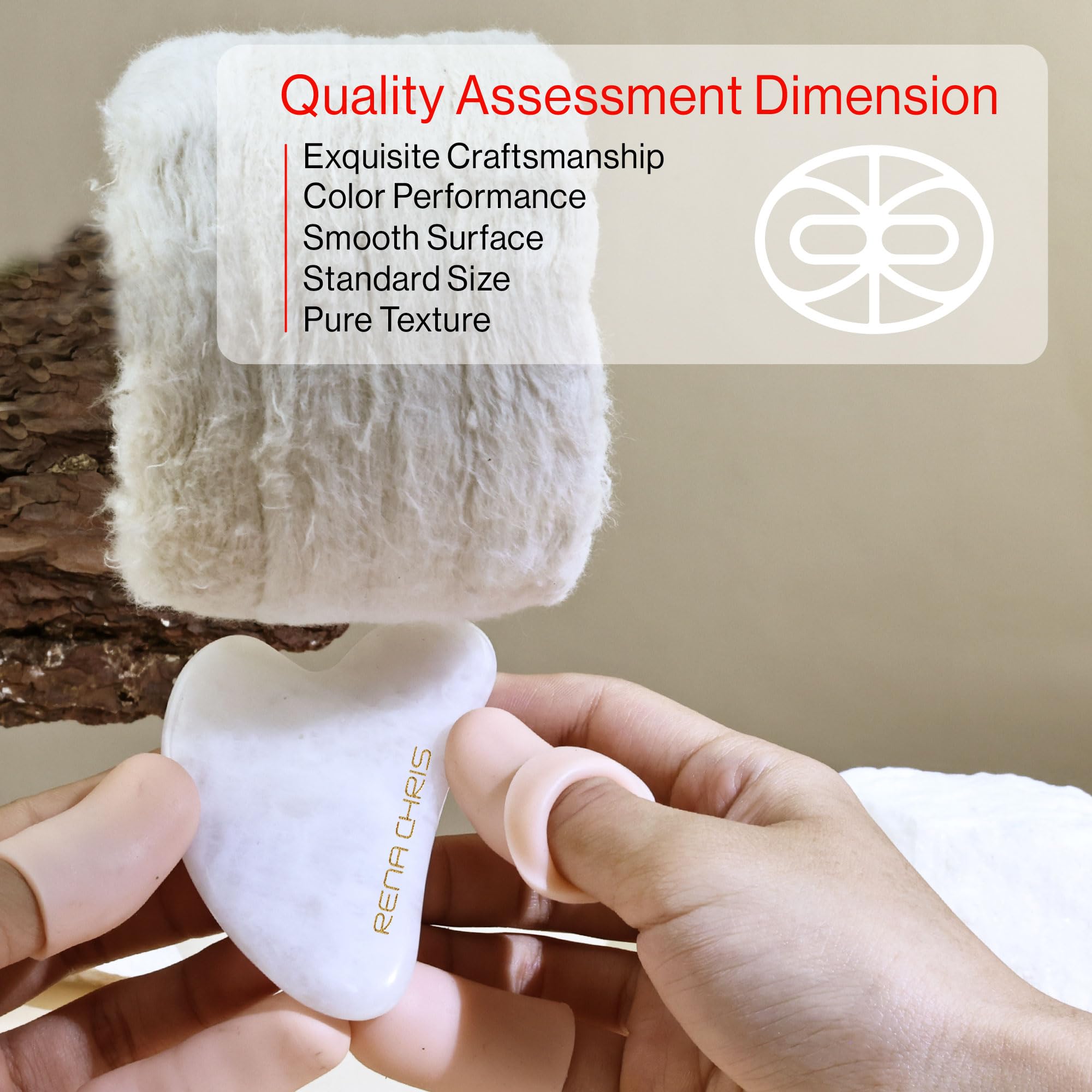 Rena Chris Gua Sha Facial Tools, Natural Jade Stone