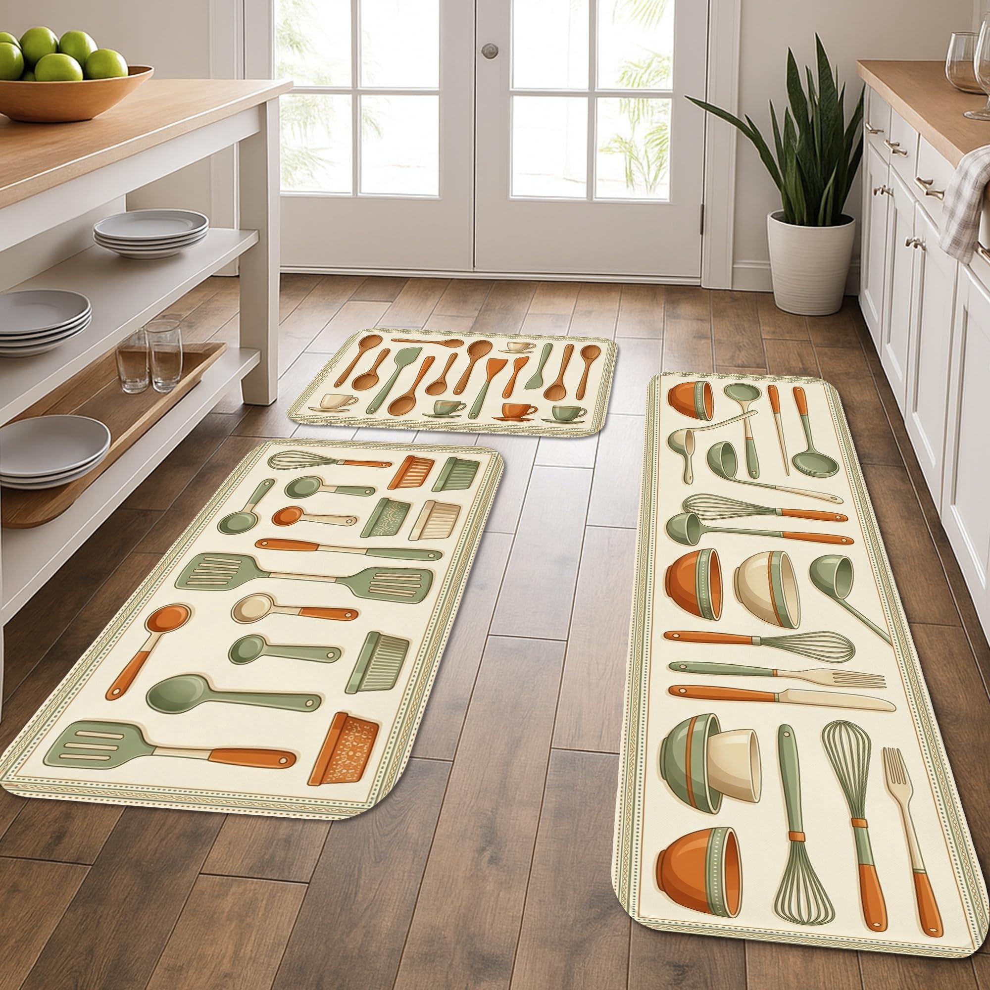 Tapis de cuisine lavable lot de 3 confortables pour lavabo et buanderie