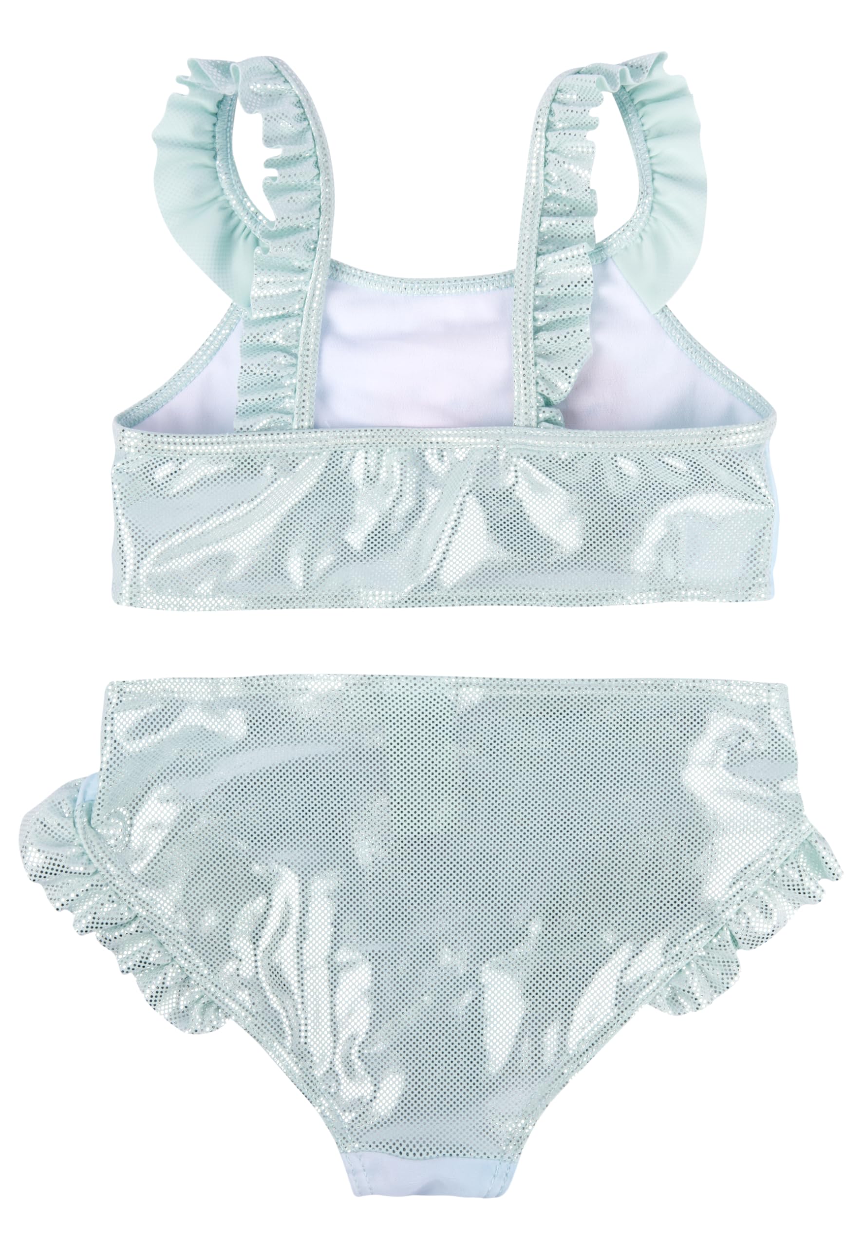 Disney - Bikini con volant per bambine Elsa & Anna Frozen, 2 pezzi, colore: Turchese