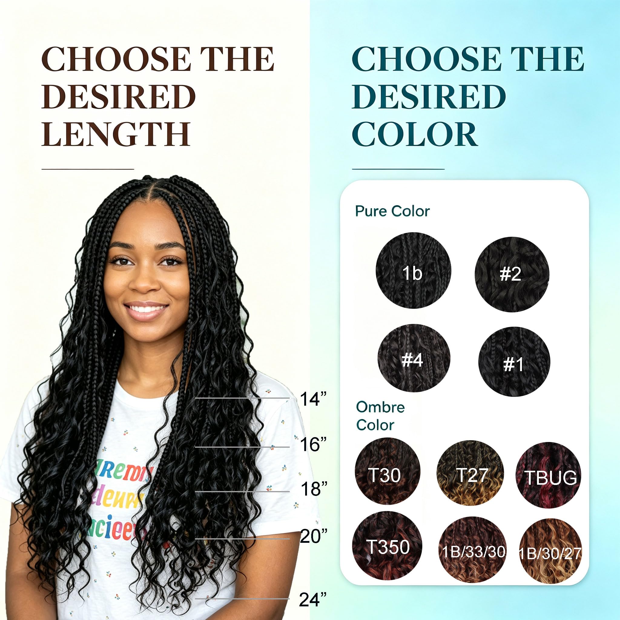 Goddess Box Braids Crochet Hair - Pre-Looped Curly Ends