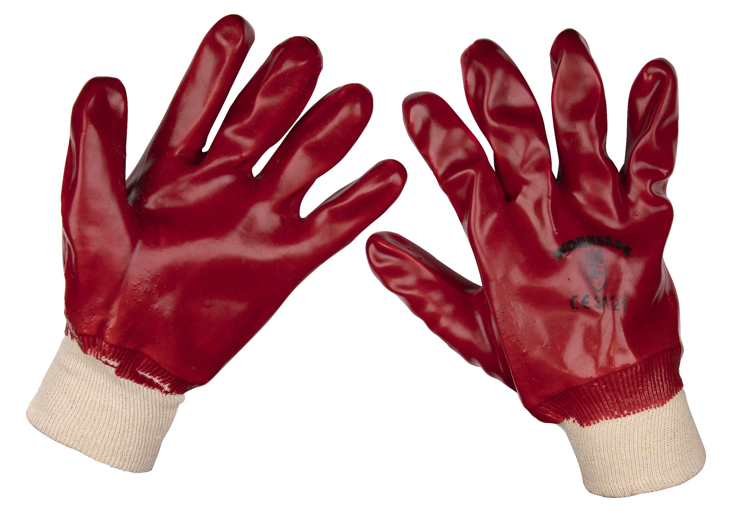 Sealey PVC Knit Wrist Gloves (X-Large) - Pack of 12 Pairs - 9106XL/12