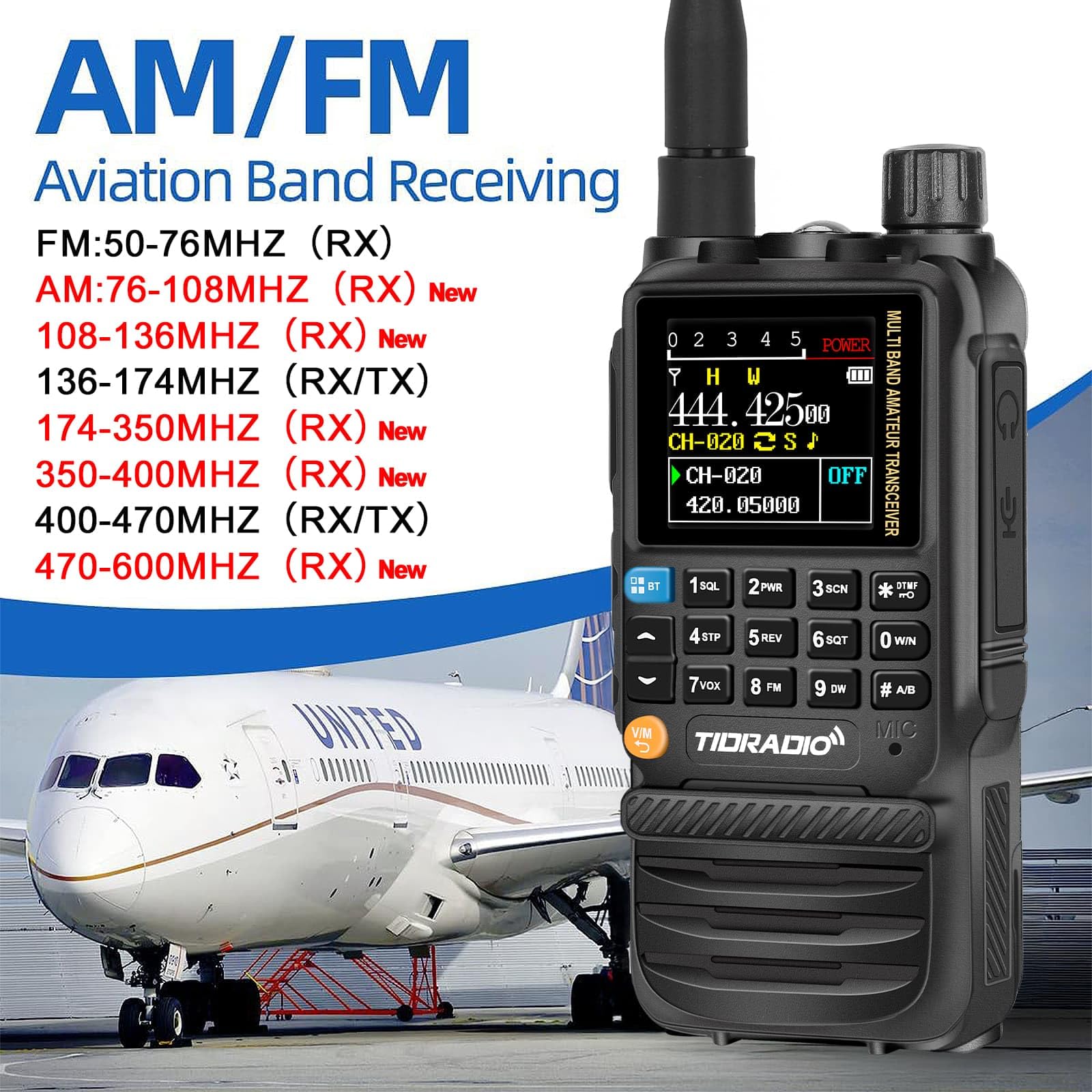 Amazon.com: TIDRADIO TD-H3 Ham Radio Multi-Band Two Way Radio with