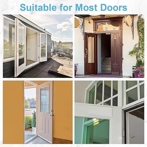 Miniatura 7 de Paquete de 2 muelles de cadena para puerta de tormenta, paquete de 2 muelles para evitar daños por tormentas, protector de puerta o cierrapuertas de