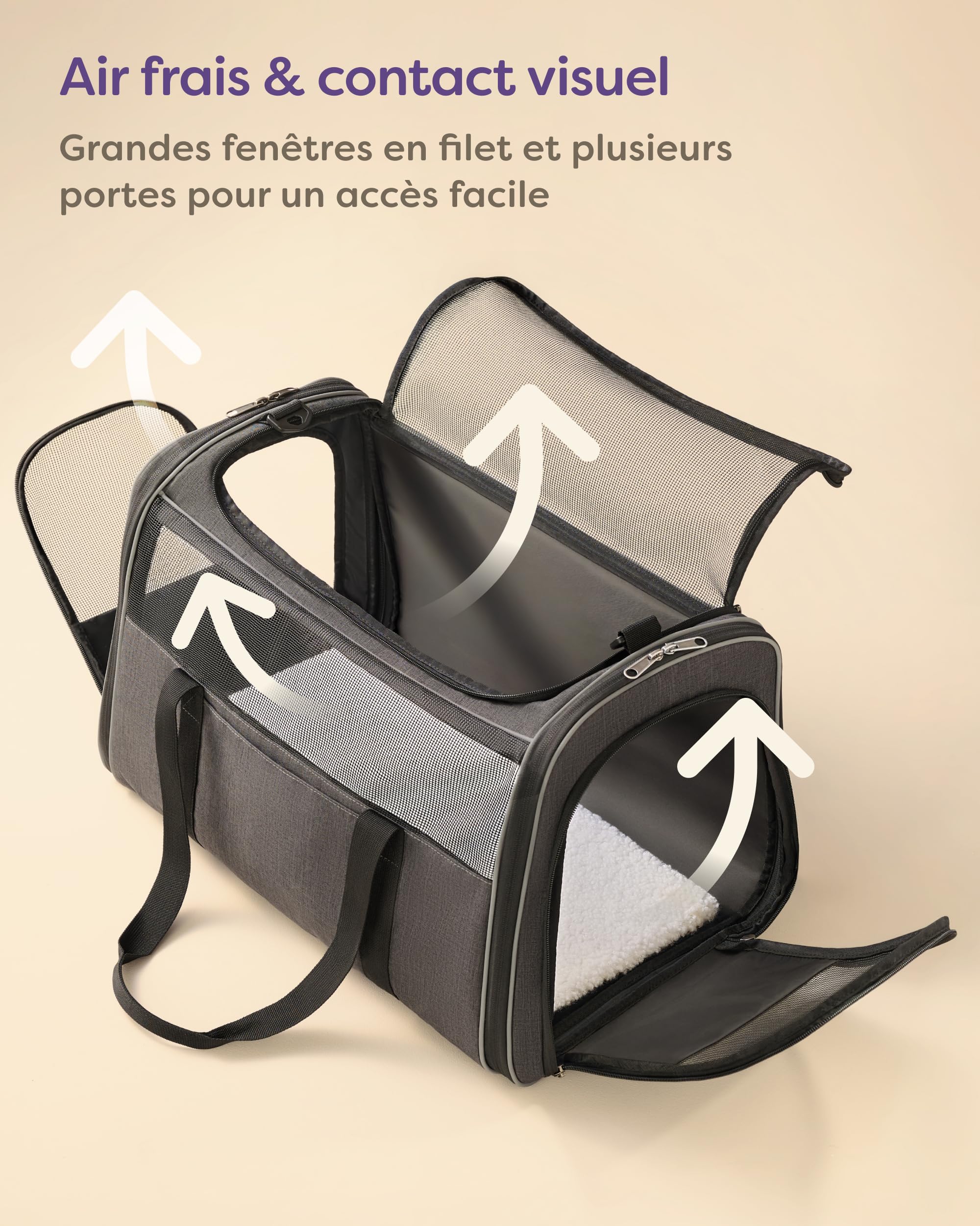Knupis Sac Transport pour Chats & Petits Chiens Jusqu'à 9kg