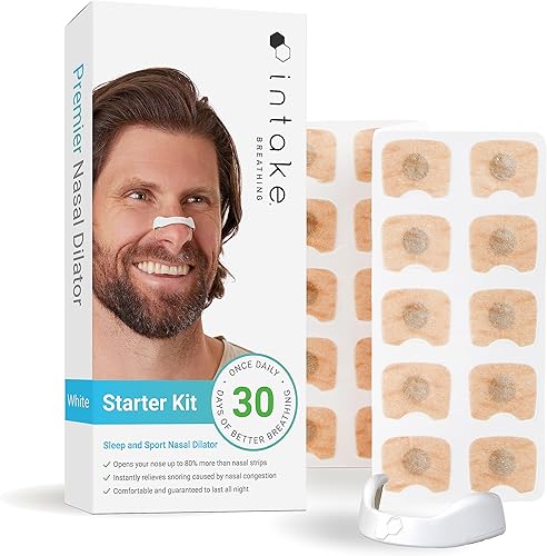 Intake Breathing Premier - Kit de iniciación con dilatador nasal (30 unidades, blanco)