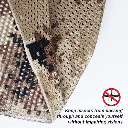 Miniatura 10 de Tela de malla de arpillera de camuflaje  Cubierta de red de camuflaje 75D para persianas de tierra de caza, soportes de árbol militar para campamento