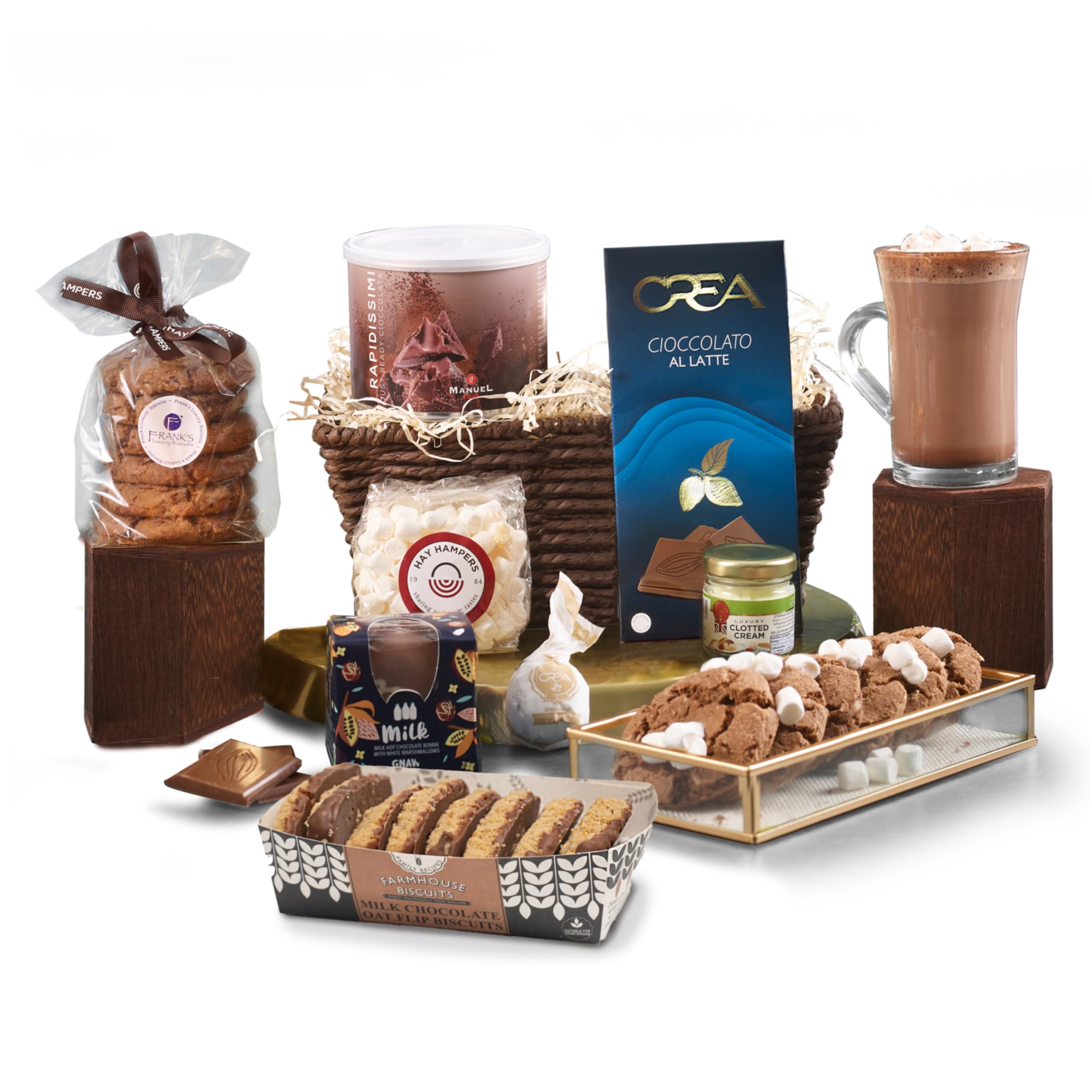 Hot Chocolate Hamper Basket - Premium Hot Chocolate, Marshmallows, Biscuits & Chocolate Treats - Mother's Day Gifts from Son or Daughter, Alternative Afternoon Tea Hamper - by Hay Hampers