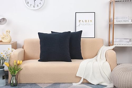 Miniatura 3 de TangDepot Paquete de 2 fundas de almohada de lujo de imitación de piel de oveja sintética, fundas de almohada cuadradas, fundas de almohada