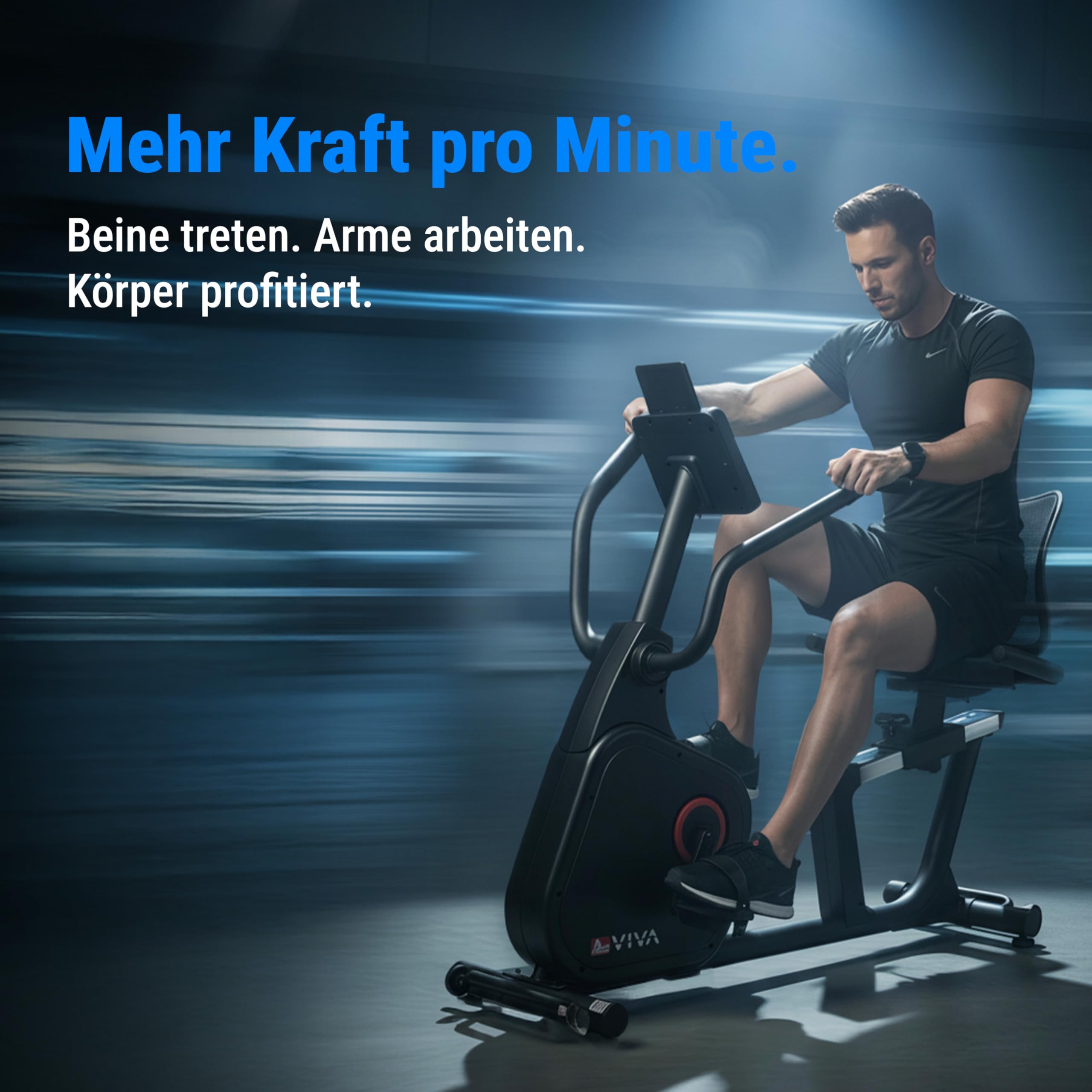 AsVIVA R7 Liegeergometer | Ergometer Fahrrad mit Sitz & Rückenlehne, 24 Programme, 18 kg Schwungmasse, Pulsmessung