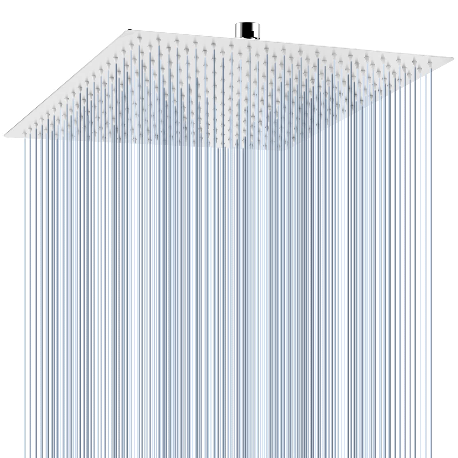 16'' Rain Shower Head, Voolan Extra Large High Pressure Rainfall Shower Head, 304 Stainless Steel Perfect Replacement for Your Bathroom Square Shower Heads (Chrome)