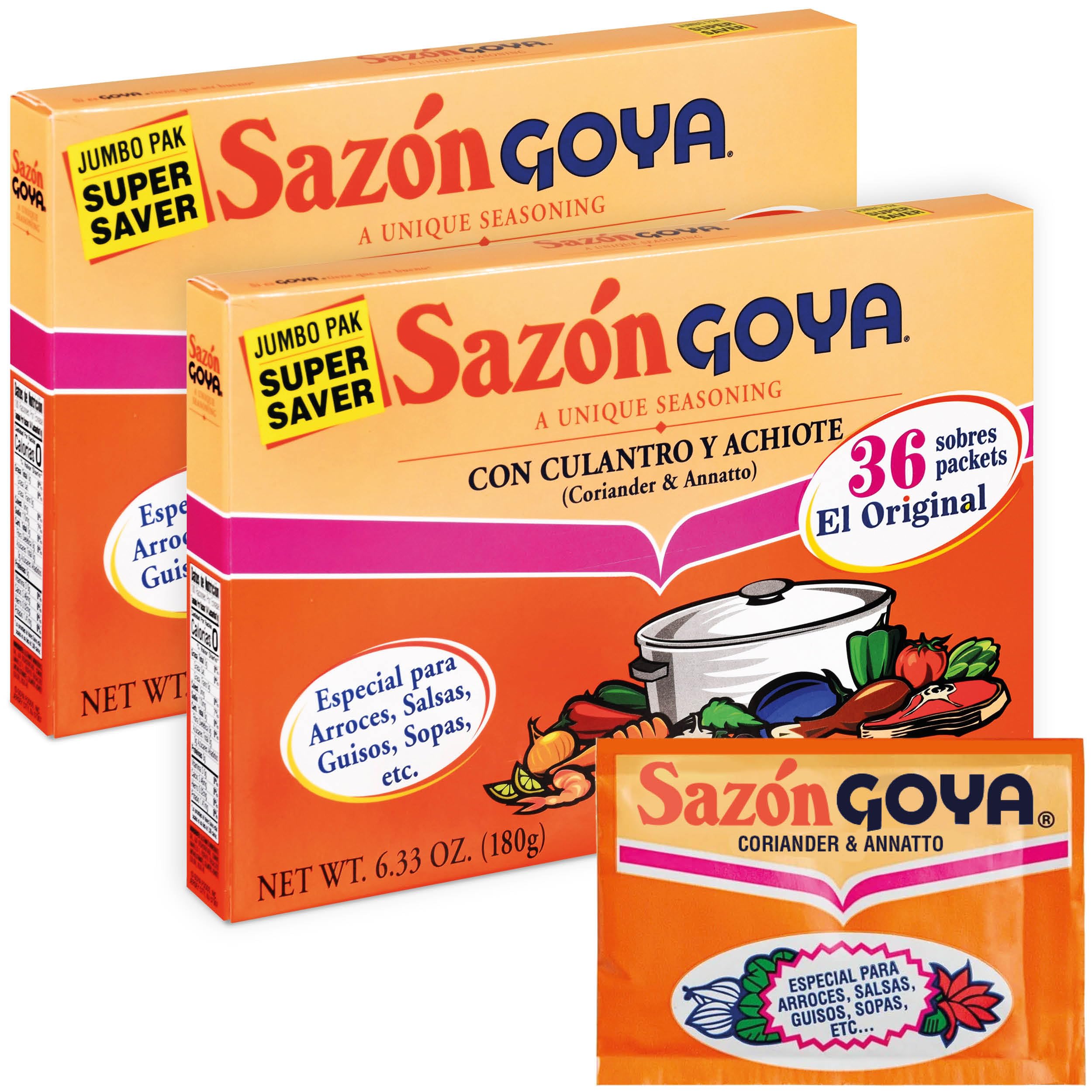 Sazón Seasoning with Coriander & Annatto, Spices for Cooking Poultry, Seafood, Meat and Vegetables, All Purpose Seasoning, Pack of 2, 6.33 oz
